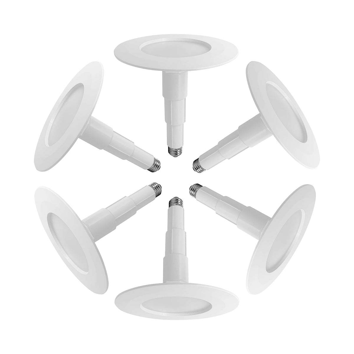 Jolux 6-Pack 5/6&quot; Retrofit Led Recessed Lighting,12W=60W,3000K Warmwhite,800Lm,Dimmable Can Lights,Etl,Damp Rated,Simple Installation Adjustable Retrofit Downlight,Bevel Trim,E26 Base