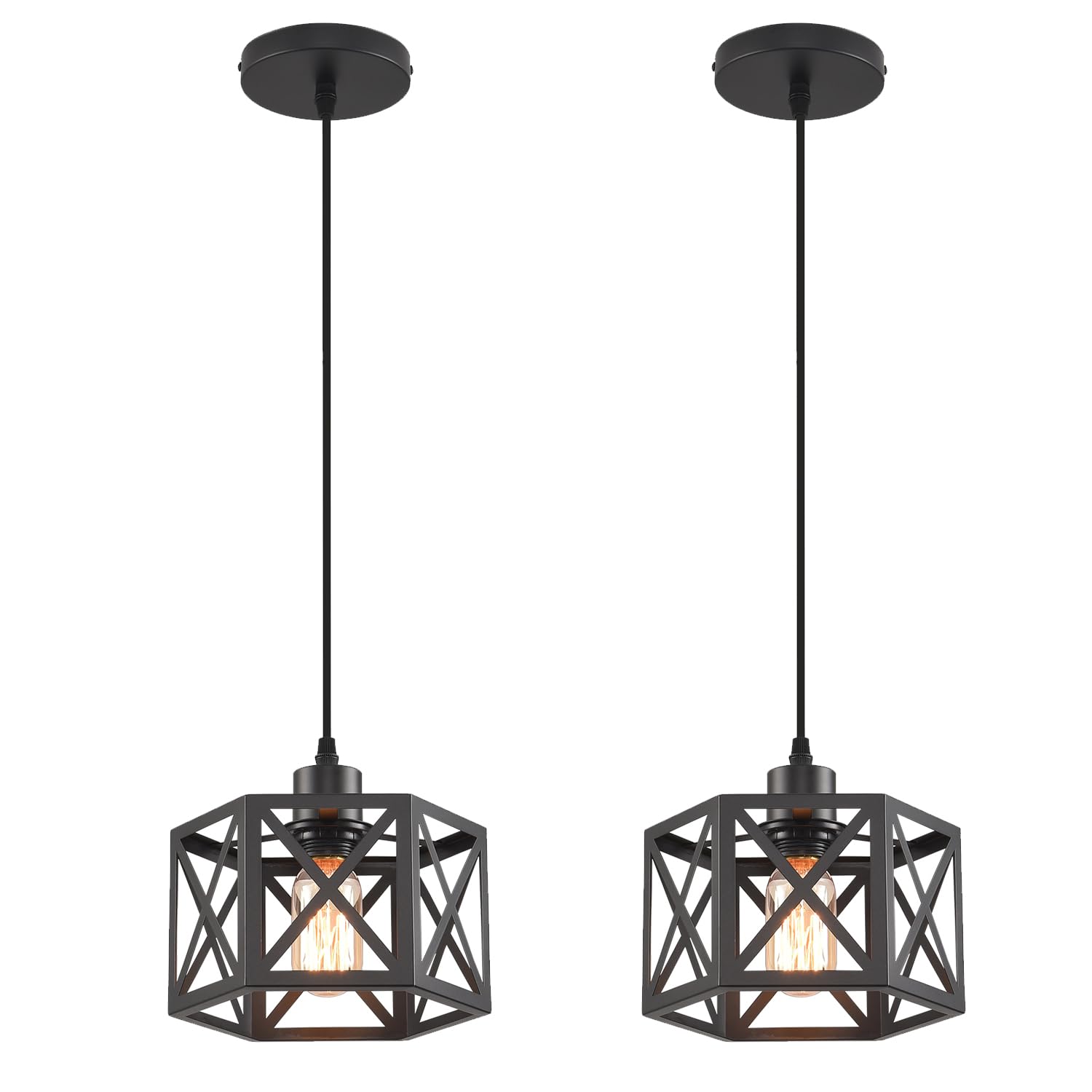 Cafulam Farmhouse Pendant Light Fixture  Black Pendant Lights For Kitchen Island Industrial Lantern Pendant Light Fixtures With Light Shade  Adjustable Height Hanging Pendant Lighting