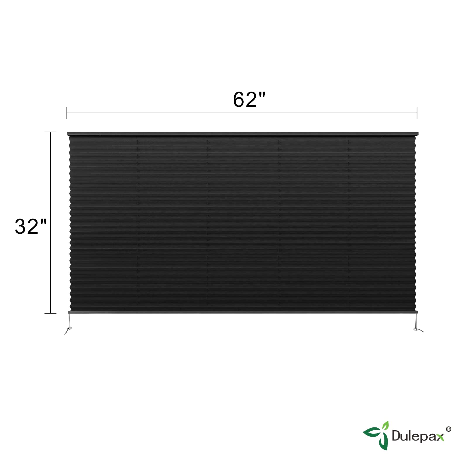 Dulepax Rv Blinds - Pleated Shades, 62'' W X 32'' L Black Rv Window Shades For Camper, Travel Trailers, Motorhome'S Window