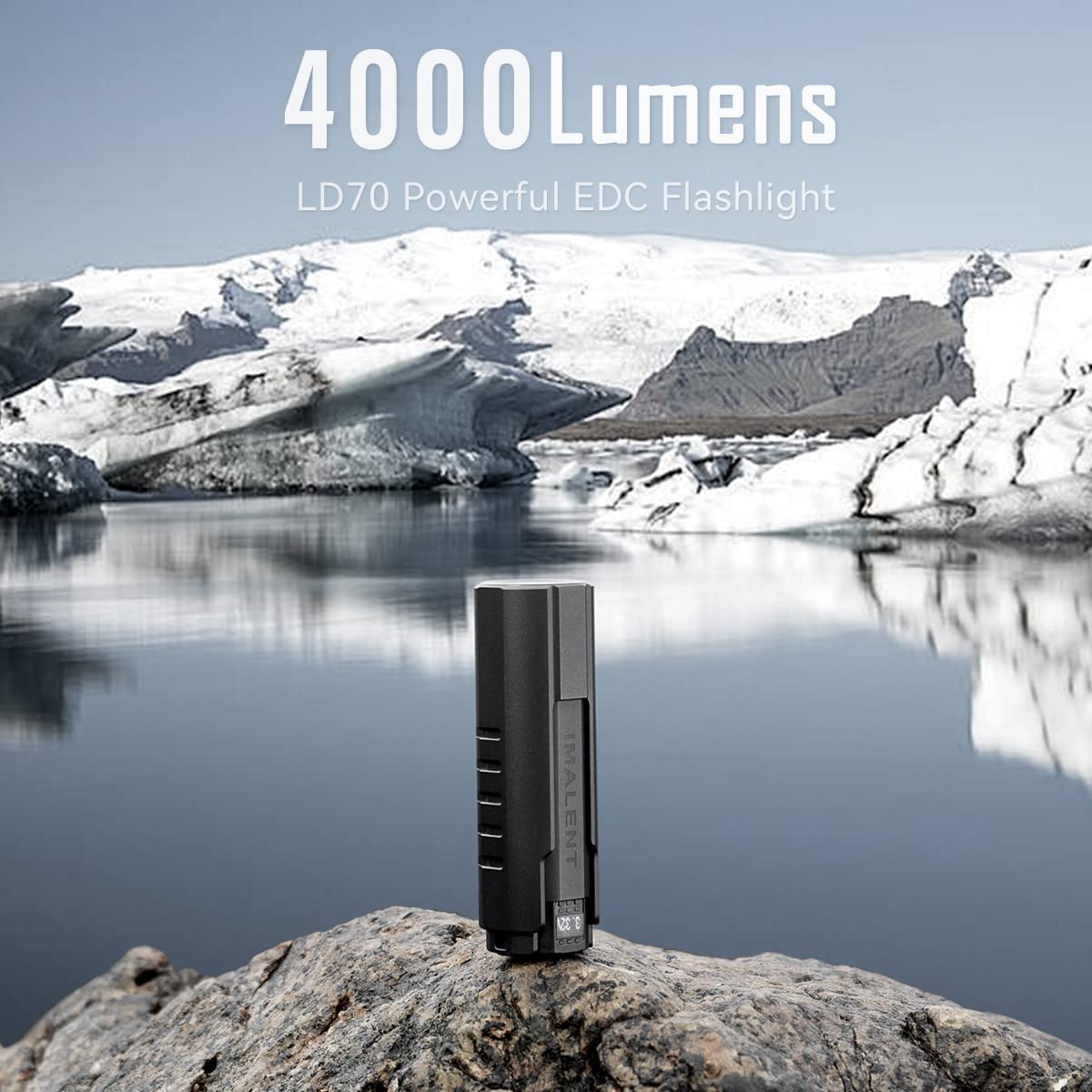 IMALENT LD70 EDC Flashlight, 4000 Lumens, CREE XHP70.2 LED, Aluminum, Deep Black