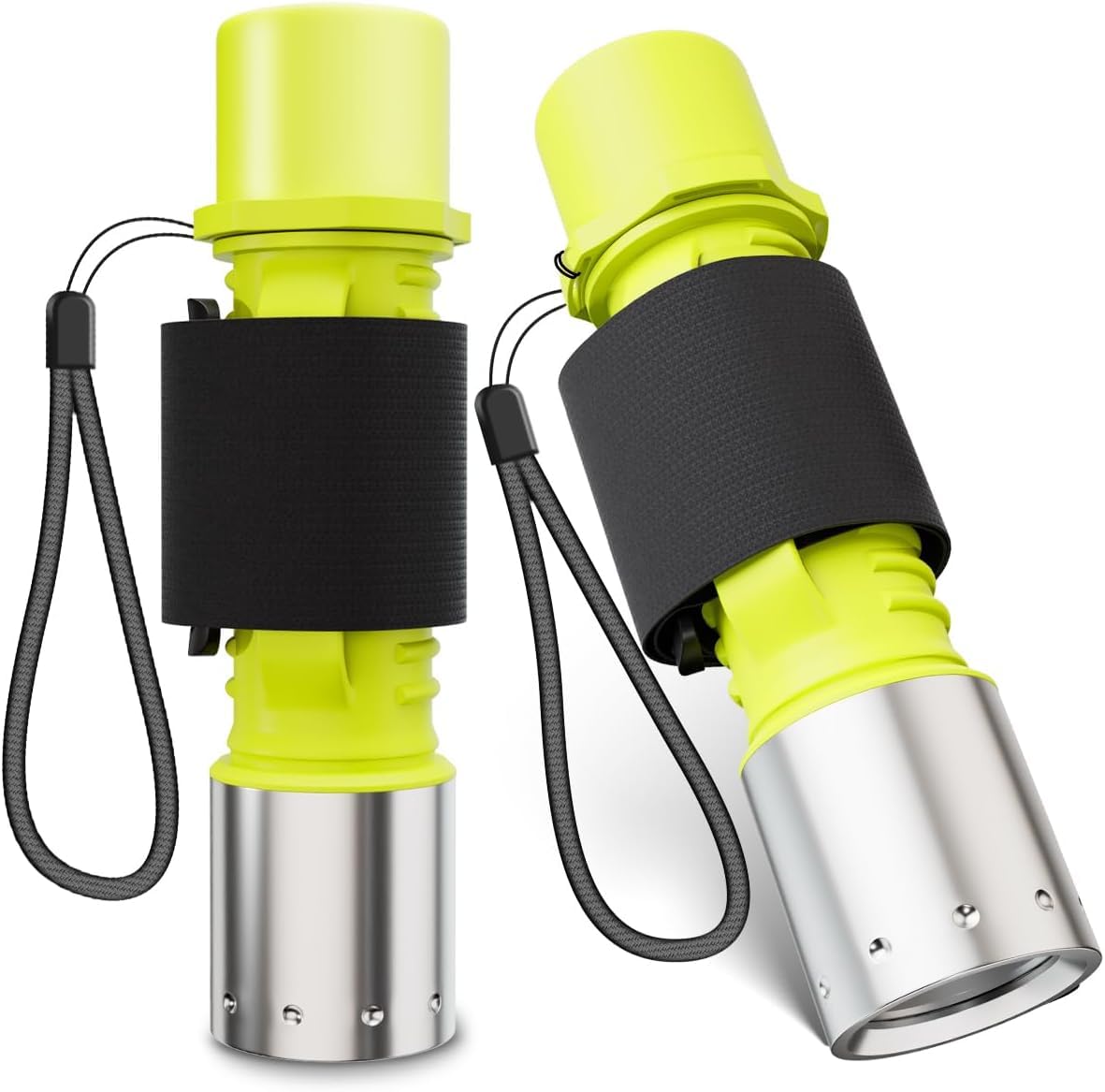 zekbil 2 Pack Scuba Diving Flashlight  1200 Lumens T6 LED Dive Light  IPX8 Waterproof Underwater Torch with 3 Modes for Scuba Diving  Night Snorkeling & Emergency (Battery Not Include)