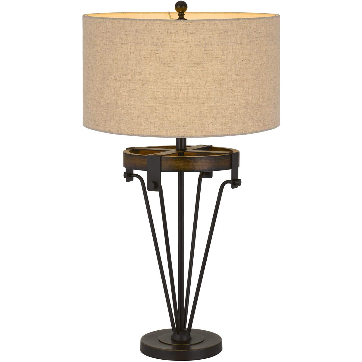 Cal Lighting BO-2888TB Transitional One Light Table Lamp from Kircaldy Collection in Black Finish, 18.00 inches