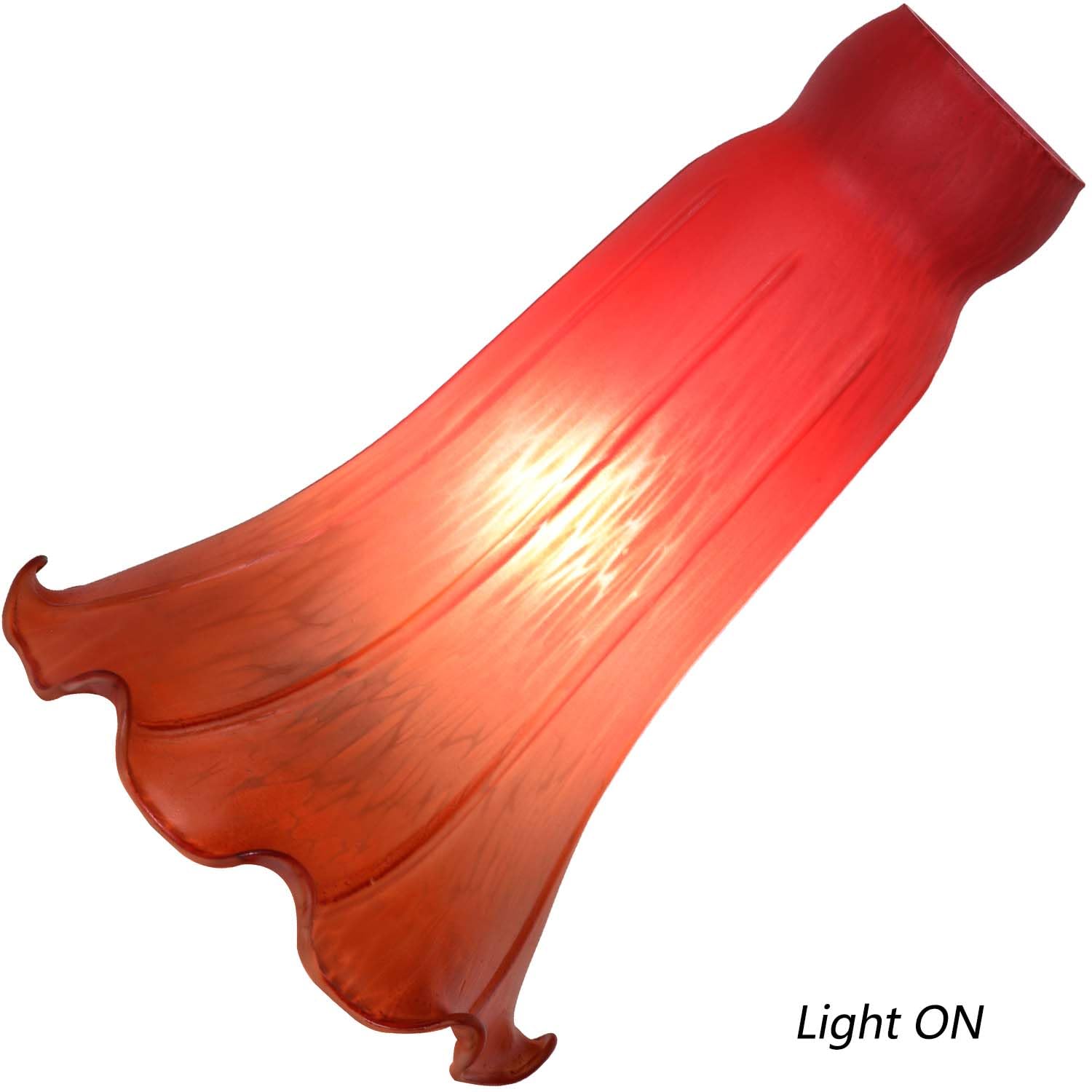 Bieye Ls64 Lily Flower Blown Glass Lampshade (Red Orange, Opening I.D. 1.26'' X O.D. 1.5'')