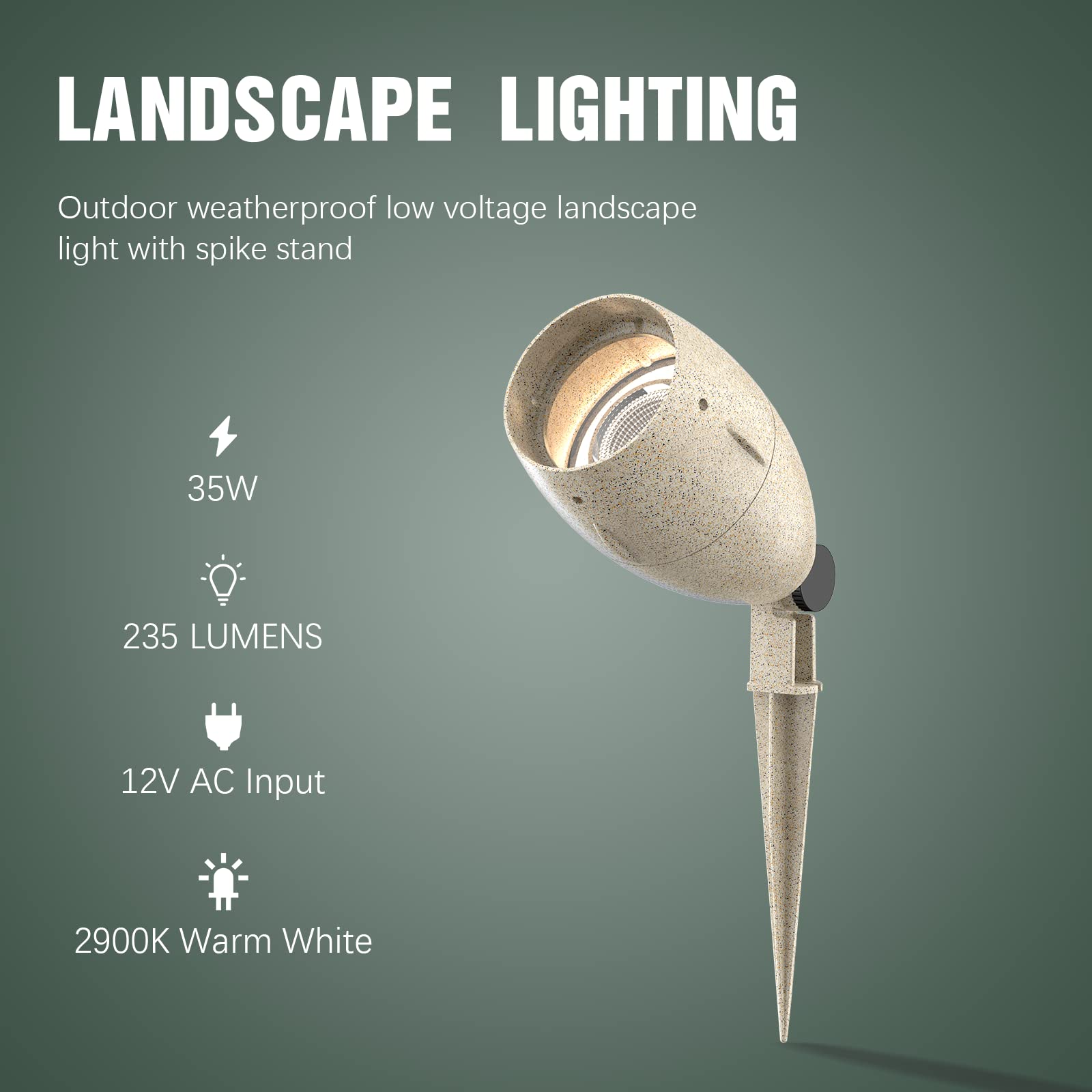 Malibu 8303-9606-01 35 Watt Flood Lights, Sand Finish