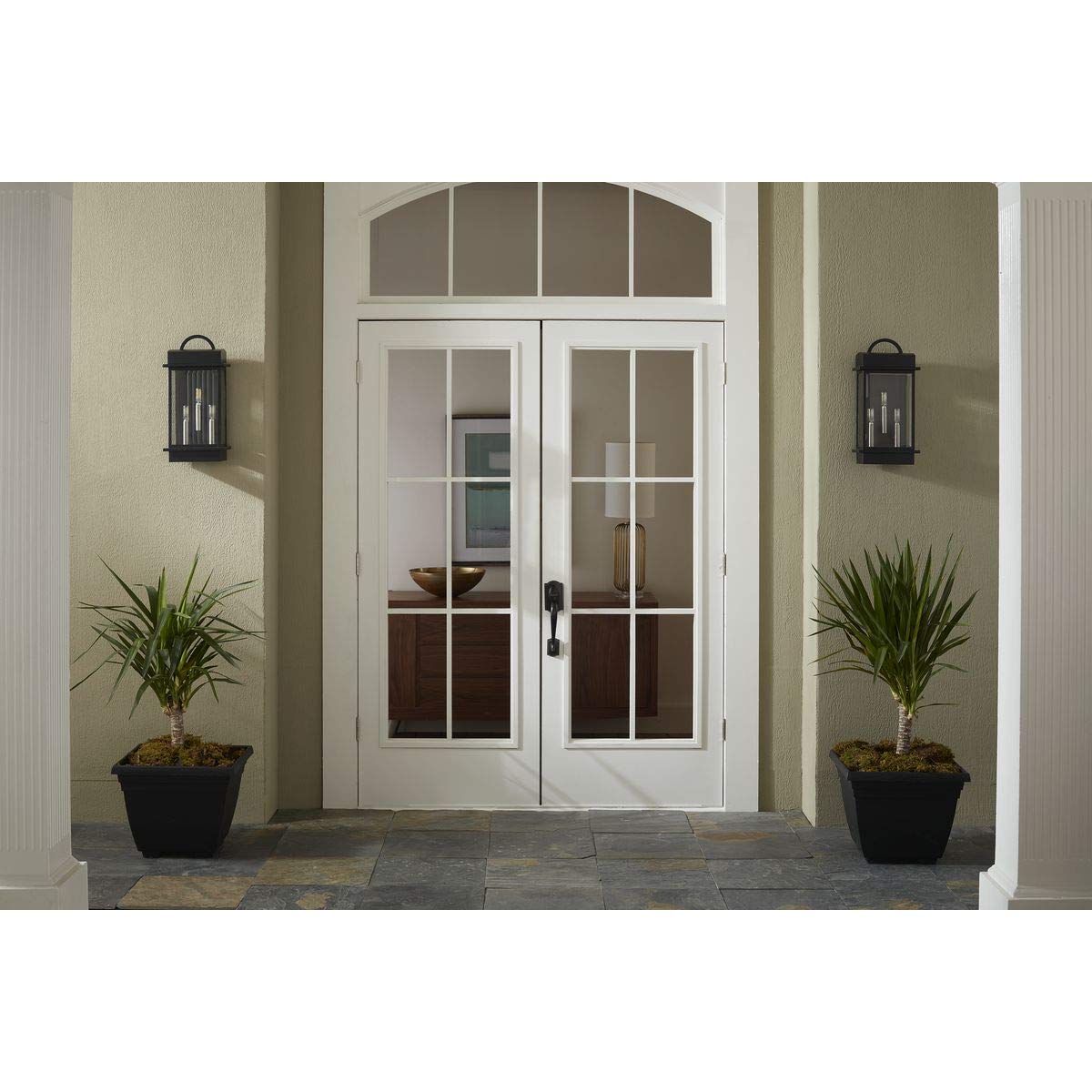 Progress Lighting Santee Collection 3-Light Outdoor Wall Lantern Matte Black Alloy Steel Model P560003-031