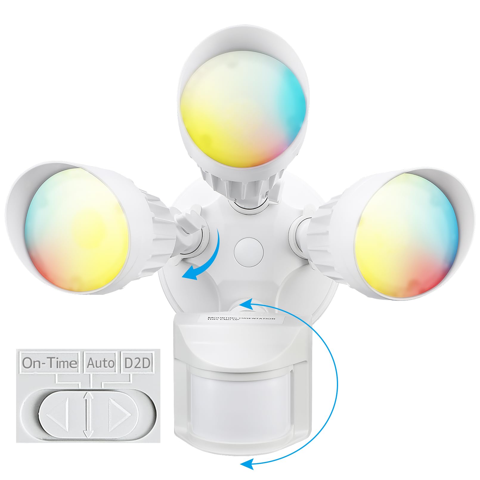 LEONLITE 3CCT LED Security Light Motion Sensor, Aluminum Flood Lights Outdoor, 3 Modes Motion Detector+Dusk to Dawn+Switch Contr
