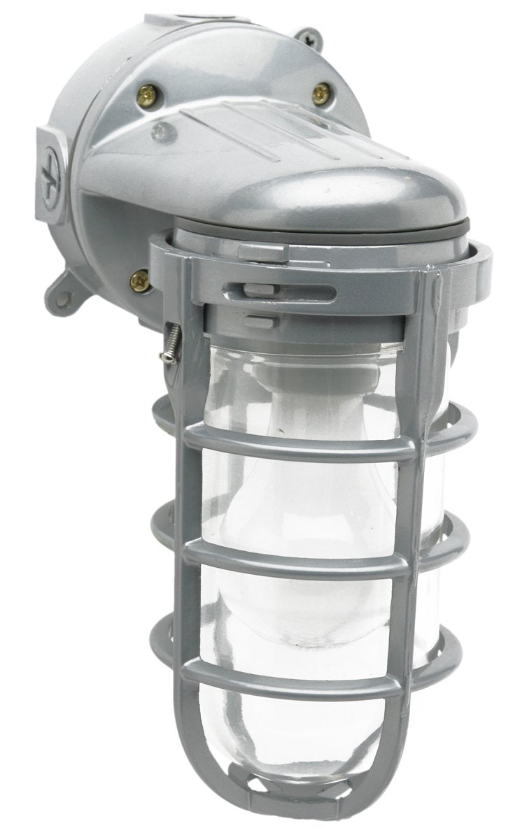 Woods L1707SV Traditional 150W Incandescent Weather Industrial Light  Wall Mount  Silver Large