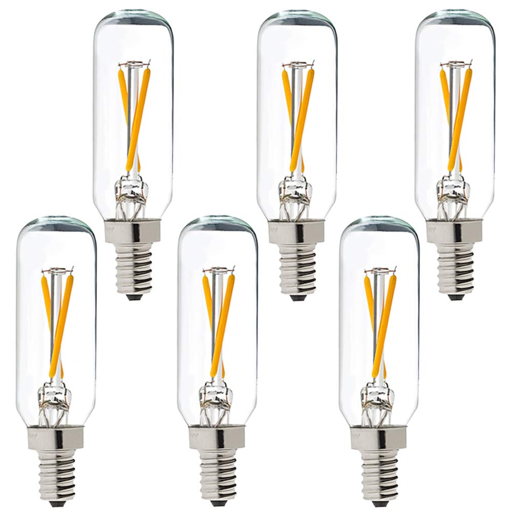 LiteHistory Dimmable T6 LED Bulb 25W Candelabra Clear Glass 2700K 200lm 6 Pack