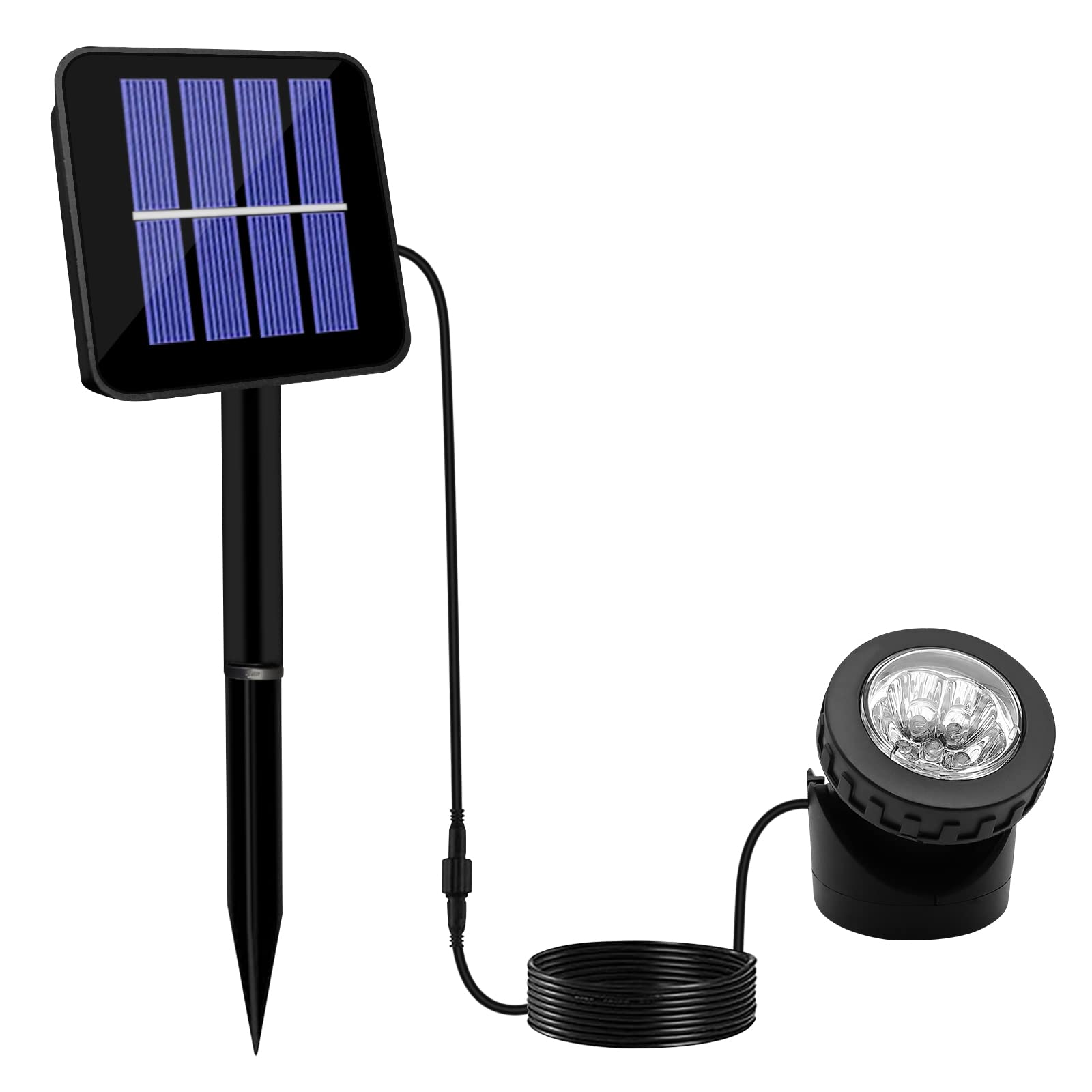 Solar Spot Lights Outdoor, LED Waterproof Pond Light Solar Spotlight Underwater Light Security Lighting Dark Sensing Auto On/Off