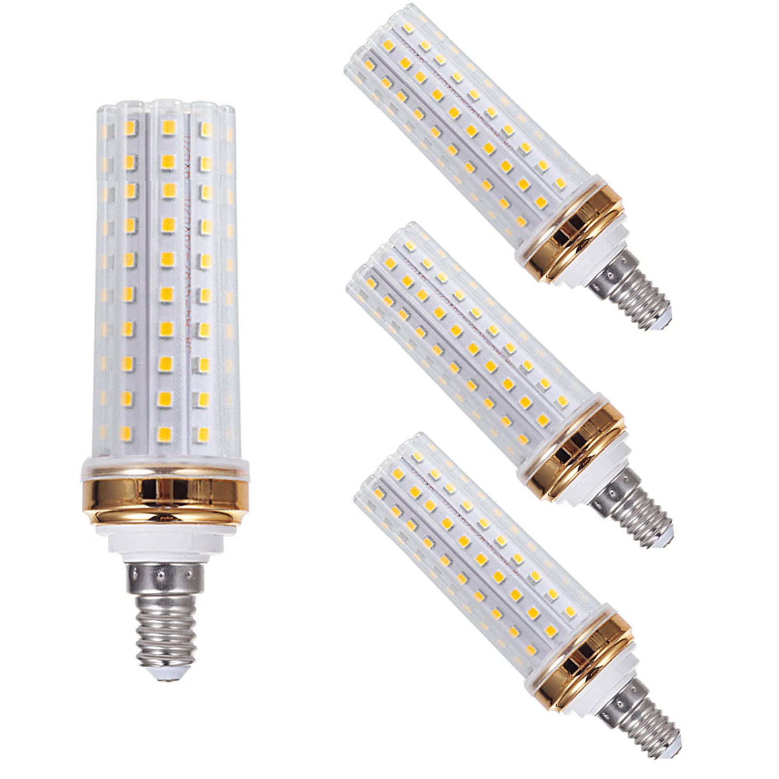 Edearkar E12 LED Light Bulbs 20W, 1800lm, Warm White, Decorative Candle Base, Pack of 4