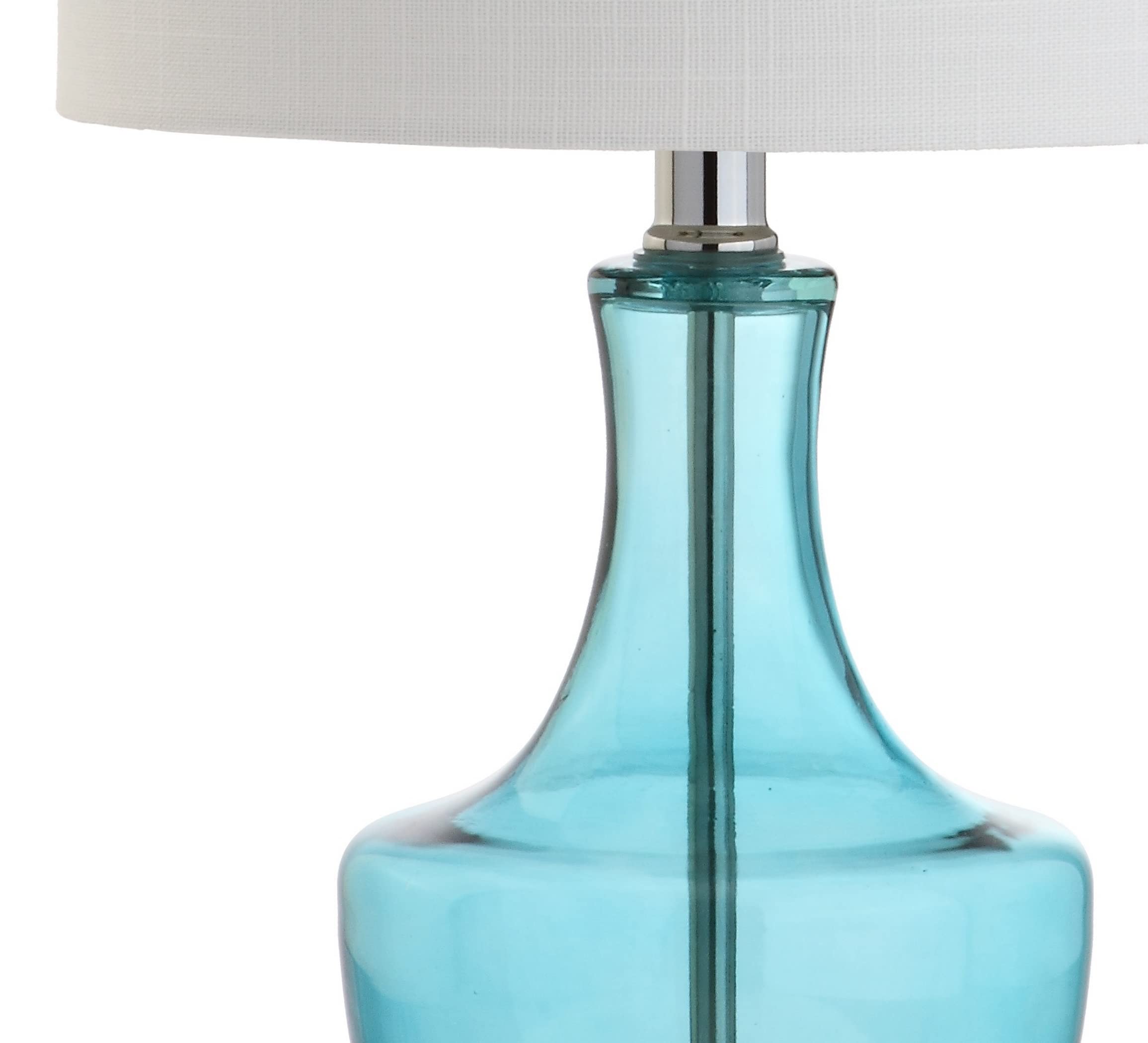 Jonathan Y Colette Mini Glass Table Lamp Set Of 2, Amalfi Blue, 20, Transitional Glam For Office & Home