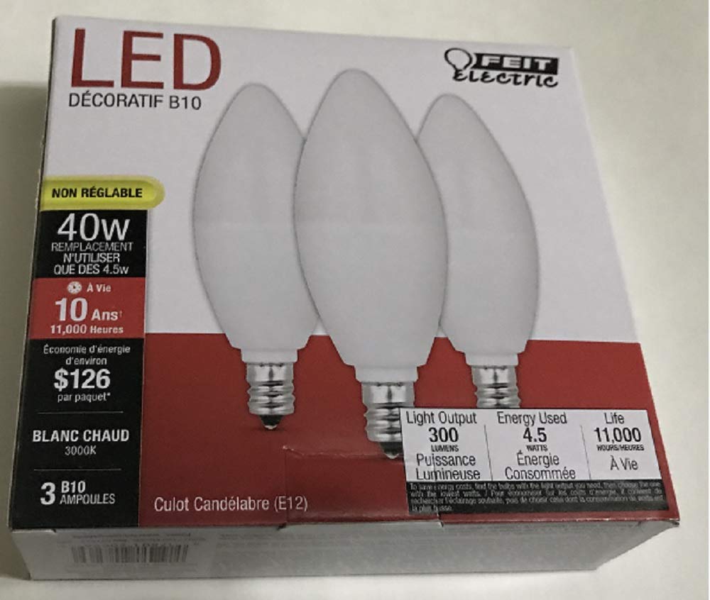 Feit Electric Bulb LED Deco Chandelier 40W Equivalent Copper Finish