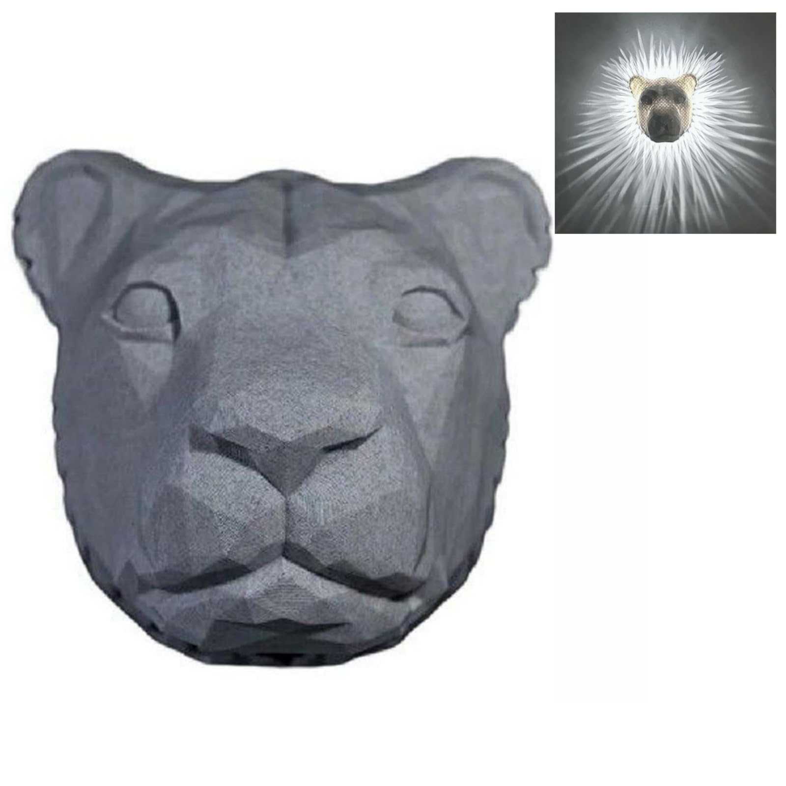 Isfiba 3D Animal Led Wall Lamp, Creative Resin Carving Lamp, Led Home Decoration Lamp, Atmosphere Rendering Lamp, For Study, Bedroom, Dining Room, Stairway, Hallway, Bar (Lion)