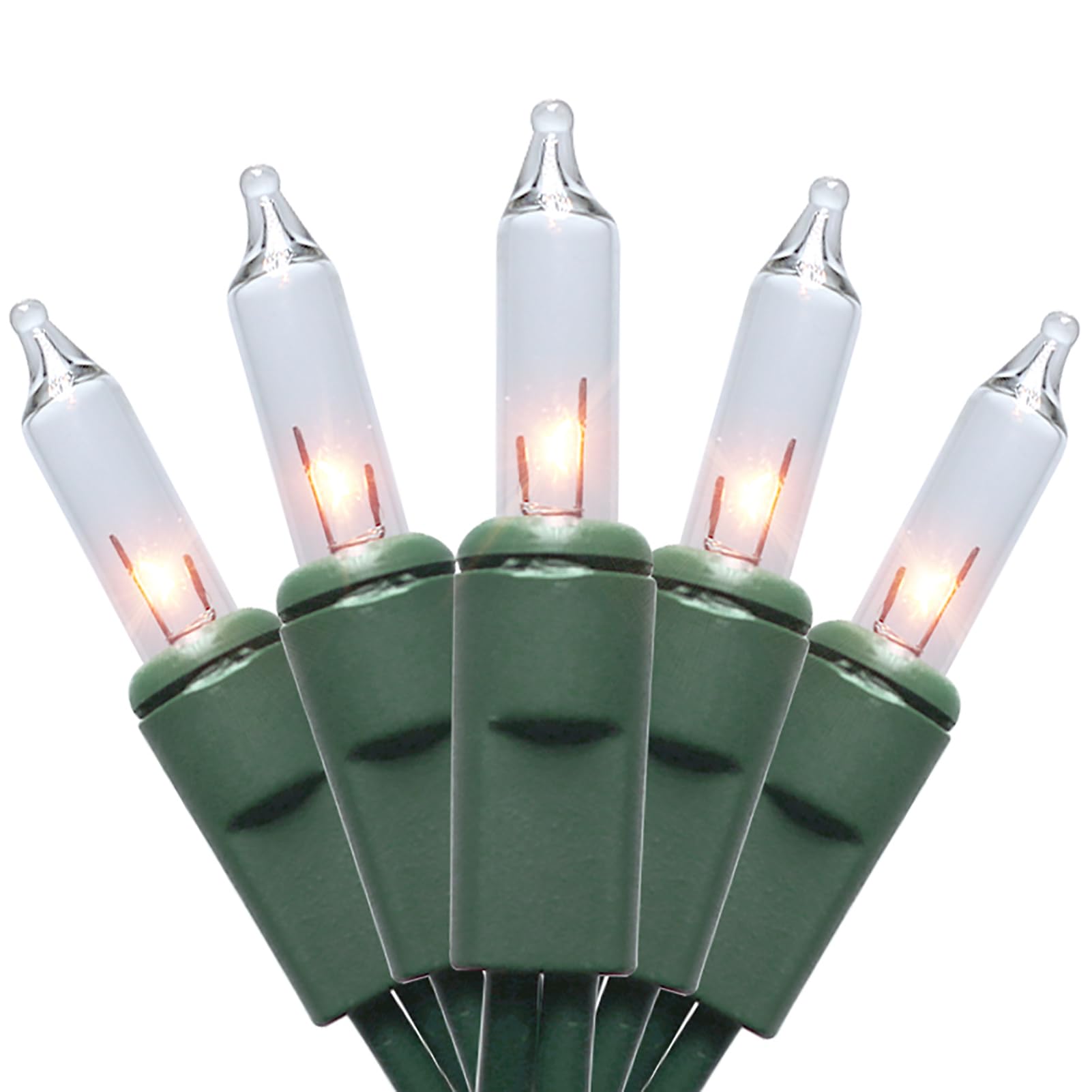 MULTI-SPARKING Clear Christmas Lights 35 Count - Incandescent Warm White Mini String Lights for Indoor/Outdoor Holiday Christmas Decorations  8.5 Feet Green Wire  Connectable