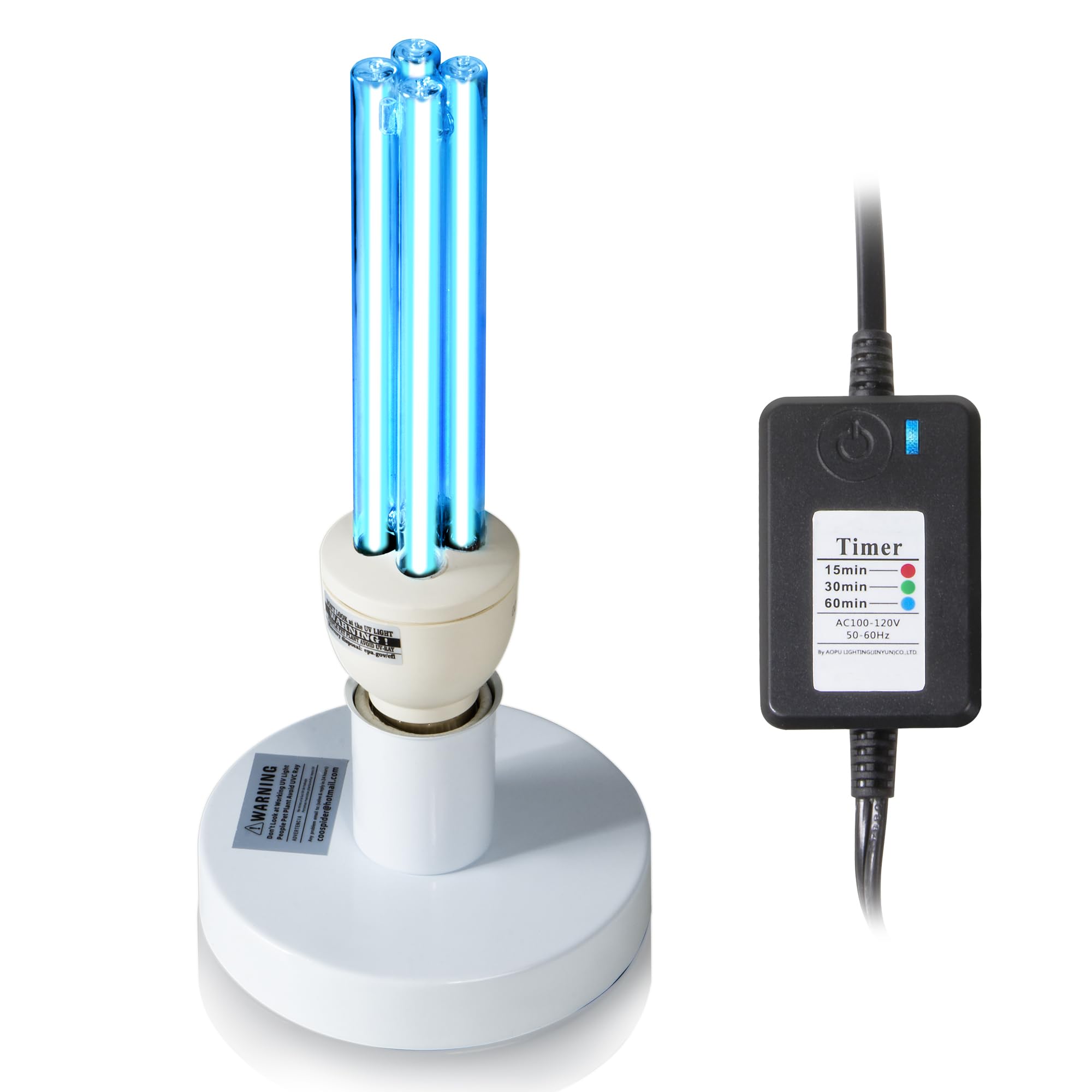 Uvcoolplunge Powerful 25W Uv Light Portable Ozone Free Ultraviolet Light With 3-Gear Timer, 110V Cleaning Lamp For Bedroom, Baby