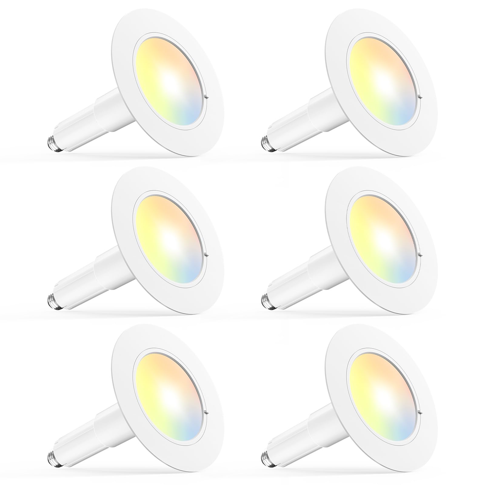 Amico 5/6 inch 5CCT LED Recessed Lighting 6 Pack, 12W=100W, 950LM Adjustable Can Lights, 2700K/3000K/4000K/5000K/6000K Selectabl