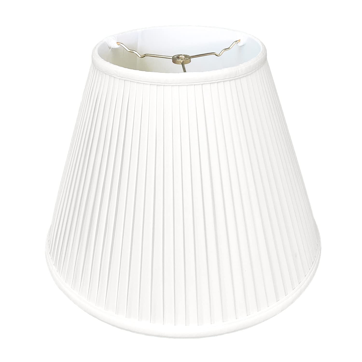 Royal Designs &quot;Deep Empire Side Pleat Basic Lamp Shade, White, 9&quot;&quot; x 18&quot;&quot; x 14&quot;&quot;&quot; (BS-728-18WH)