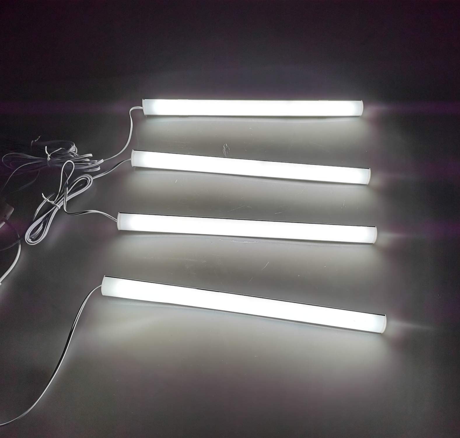 Cefrank LED Light Bars, 4pcs 12in V-Shape, 1200lm 12W, Pure White (6000K), Aluminum, Model HB-163