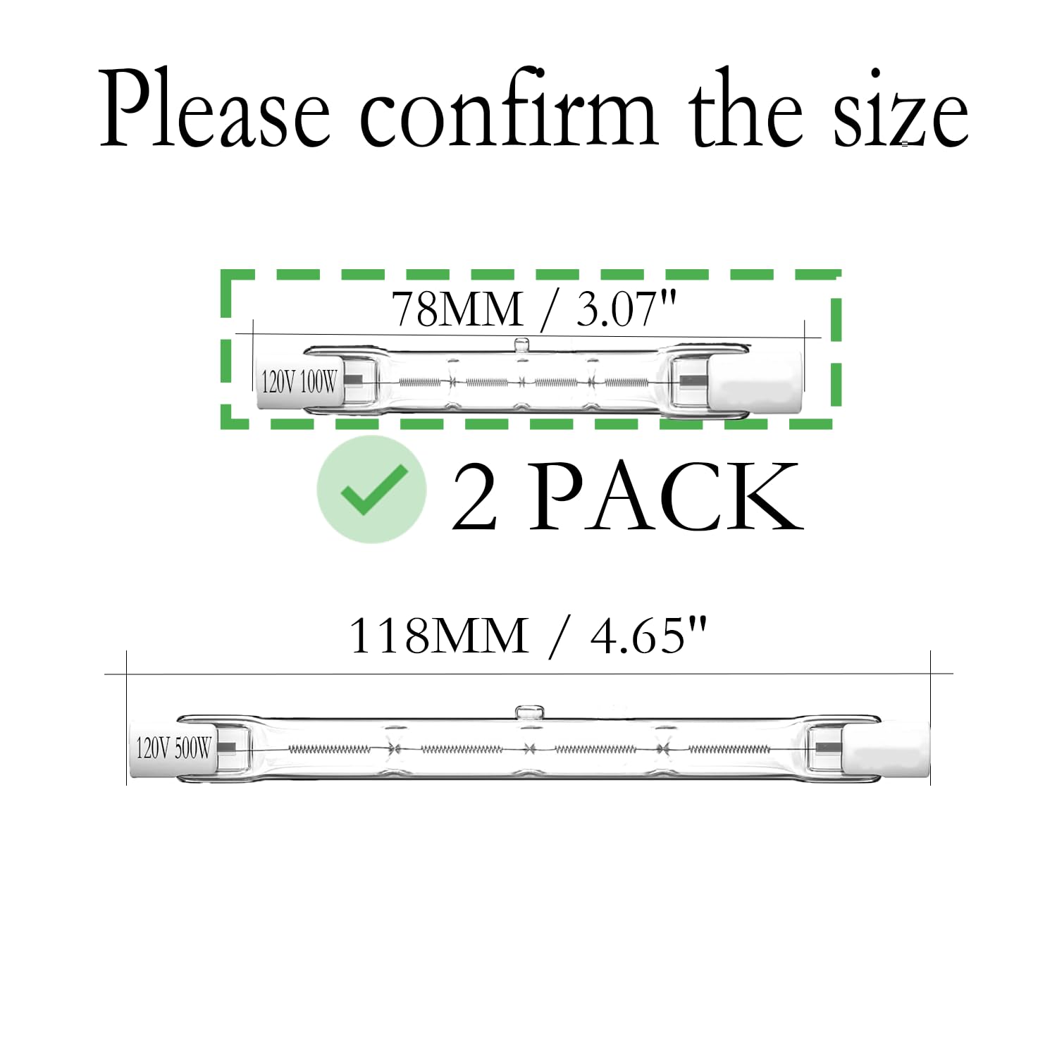 R7S Bulbs 100W, T3 100W 2 Pack Halogen Light Bulbs R7S,T3 Jtype Halogen Bulbs, Halogen Bulb Replacement For Work Security Landsc