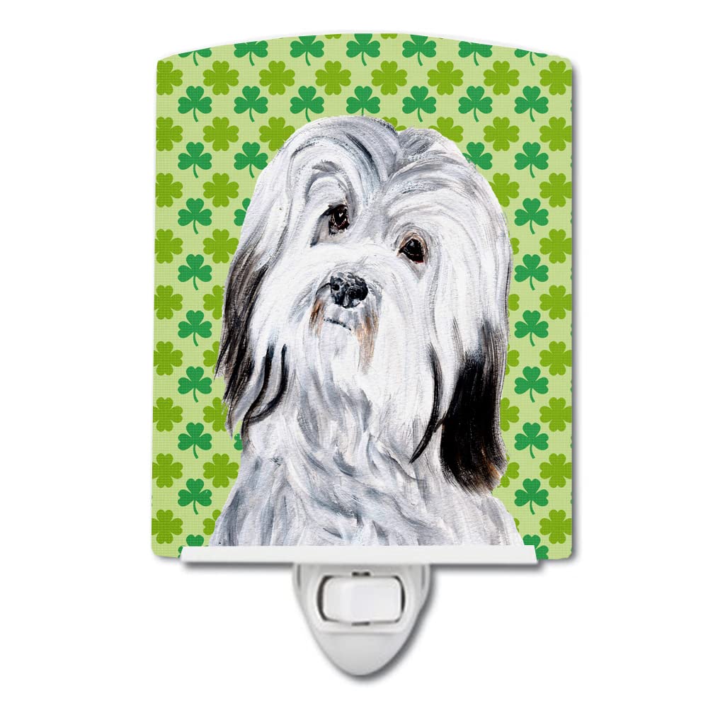 Carolines Treasures Ceramic Night Light, Havanese Lucky Shamrock, UL-Certified, 6x4x3in, Multicolor, Model SC9737CNL