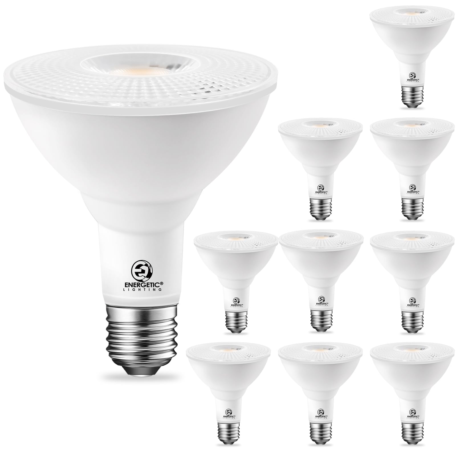 ENERGETIC SMARTER LIGHTING PAR30 LED Bulbs 10W 1000 Lumens Dimmable 4000K Cool White 10 Pack