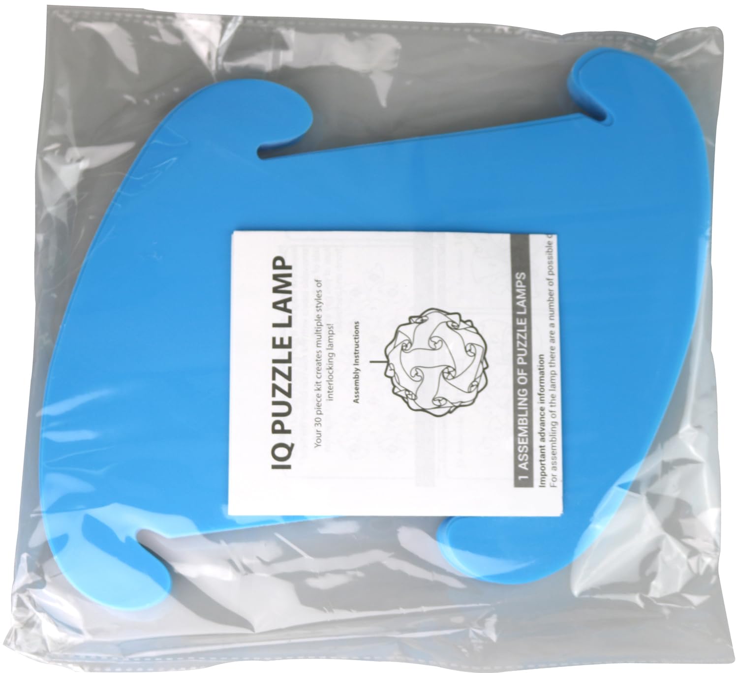 Lightingsky DIY Jigsaw Puzzle Lamp Shade Kit - Plastic Ceiling Pendant with 15 Feet Cord, XL-16 inch, Light Blue