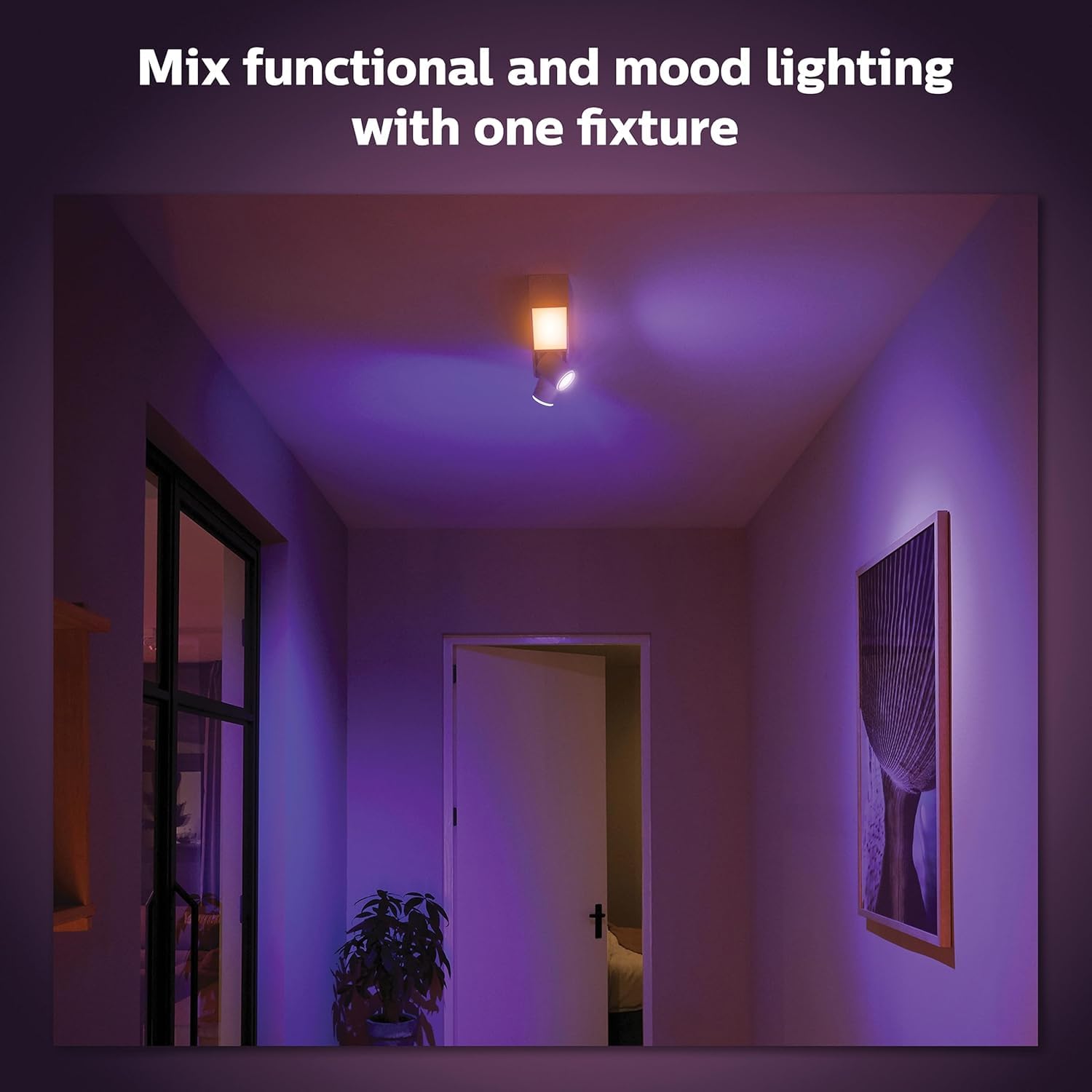 Philips Hue Centris Smart Led Ceiling Spotlight Fixture, White - White And Color Ambiance Color-Changing Light - 2 Lights - Cont