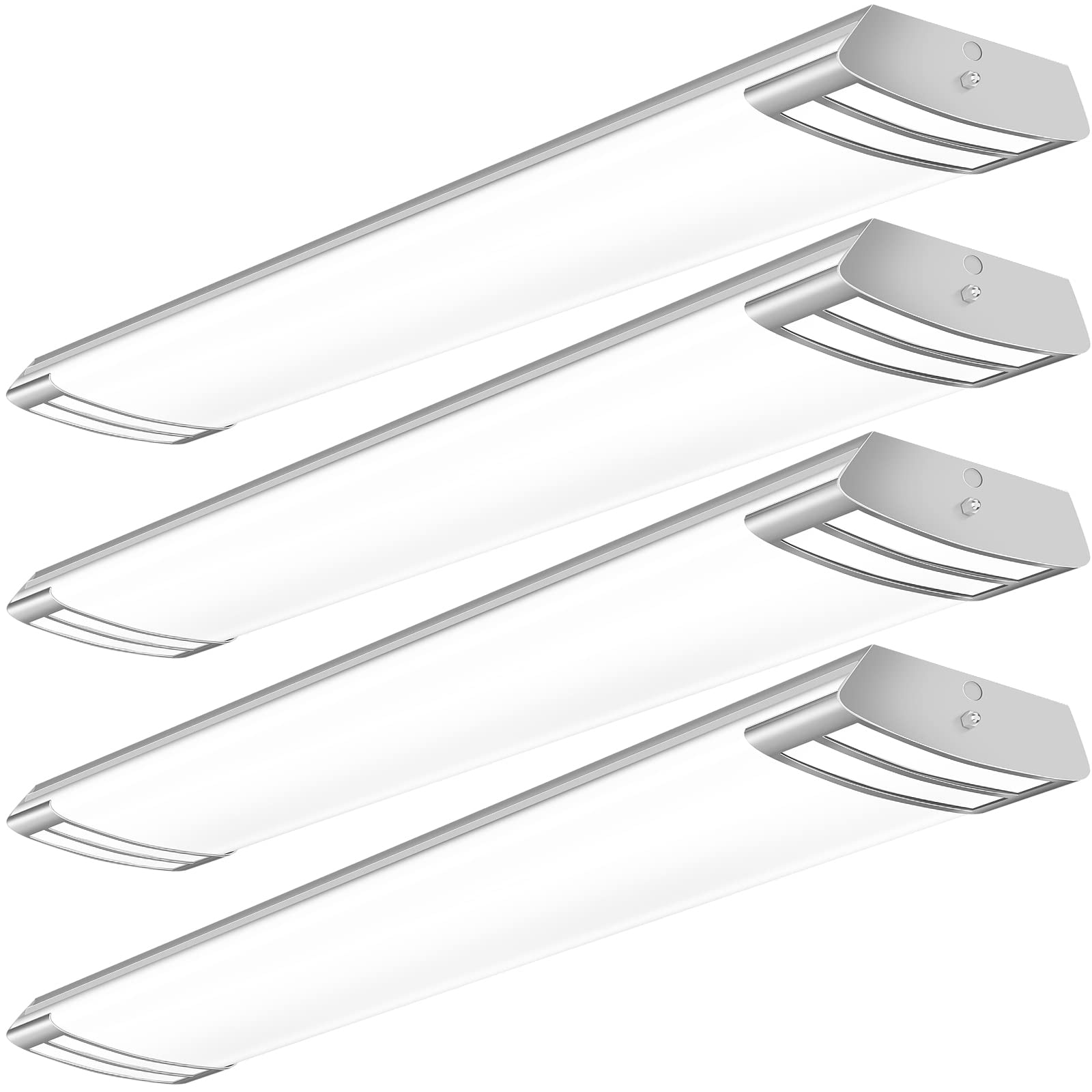 ANTLUX 4FT LED Flush Mount Light, 40W 4500LM, 4000K Neutral White, Aluminum, 4 Pack