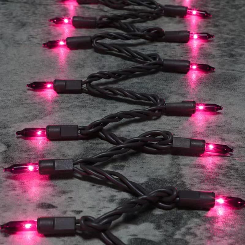 Glownova Brown Wire, Purple Incandescent Bulb 100 Mini String Lights For Indoor Halloween Tree Home Garland Birthday Wedding Party Festival Decoration