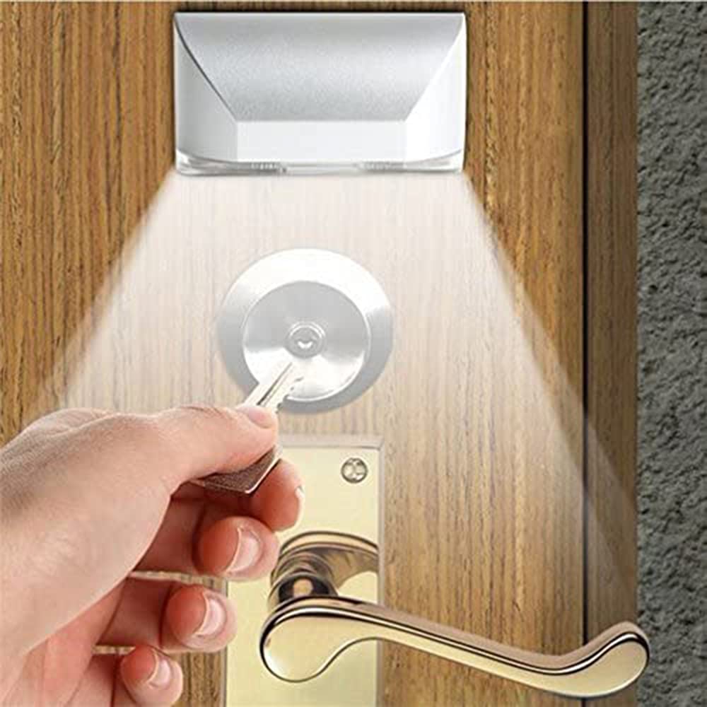 MIAOERJING Keyhole Light Lamp Battery Operated PIR Infrared IR Wireless Auto Sensor Motion Detector Door Keyhole with 4 LED Bulb