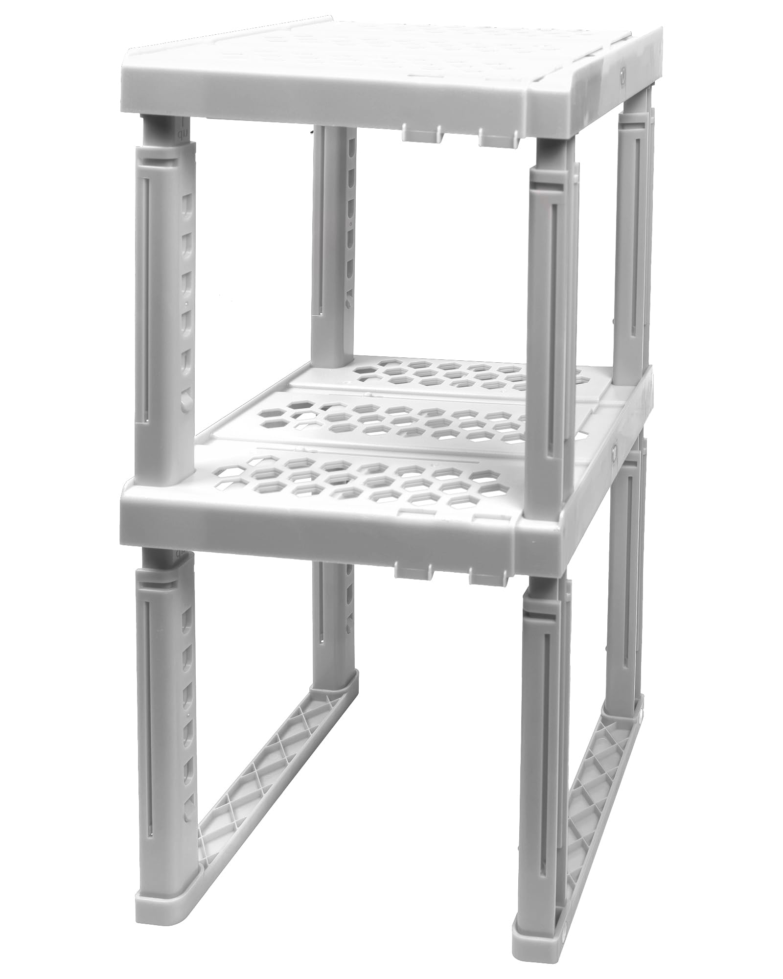 Piffny Locker Organizer Shelf Adjustable Width and Height  Ideal Locker for School  Office  and Gym Lockers (White 2 Pack)-New