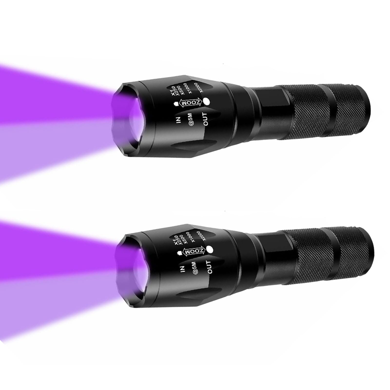 AuKvi UV Flashlight 365nm & 395nm Woods Lamp Black Light Ultraviolet Flashlight LED Torch Pet Detector for Dog Urine Pet Stains