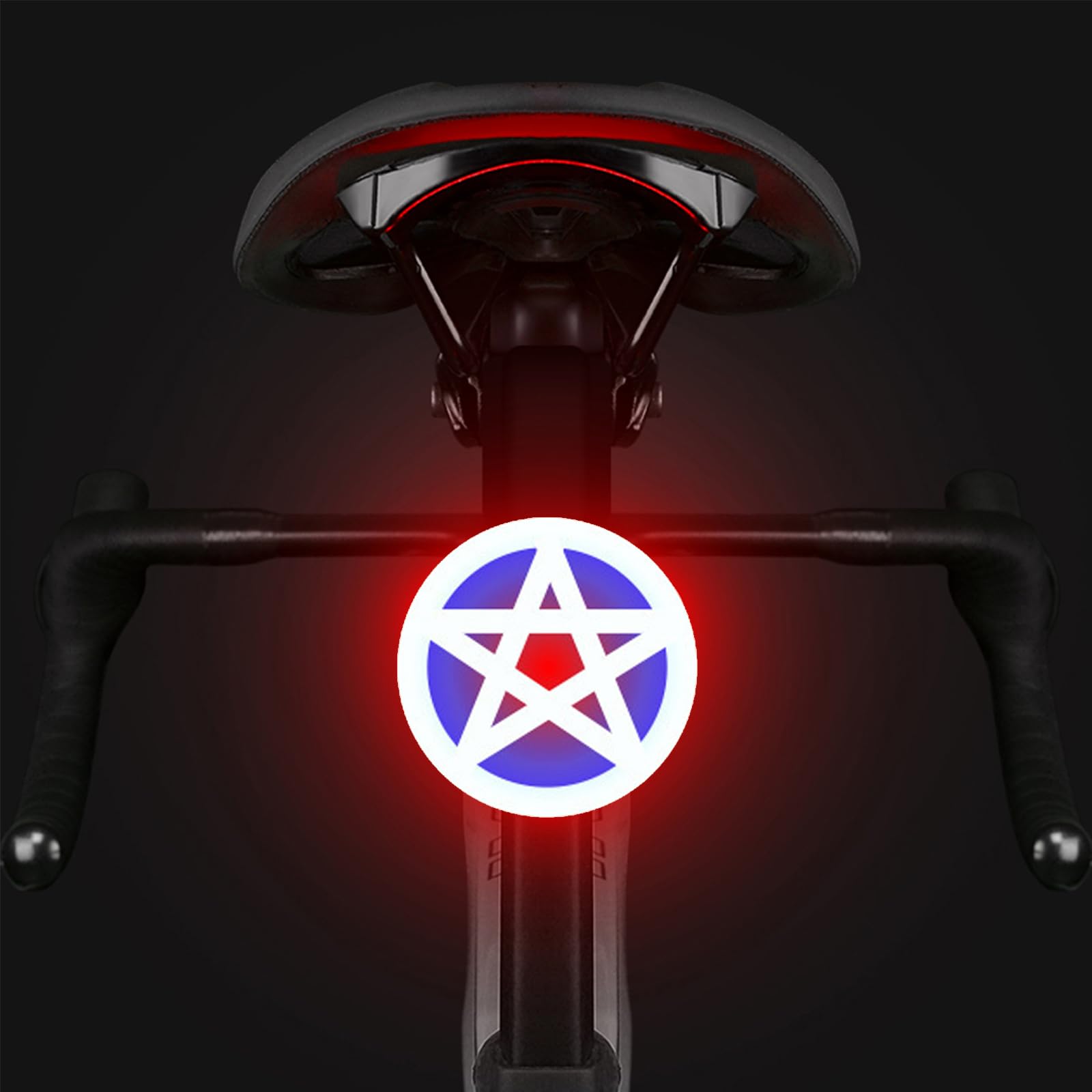 YUERWOVER Rechargeable Bike Tail Light LED Bicycle Rear Light Cycling Night Essential Bright Seat Back Safety Lamp Star Shape 5 