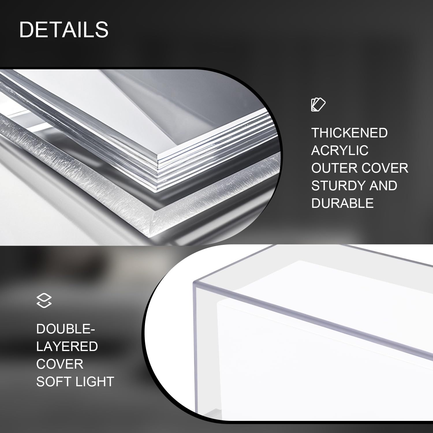 ledmo Outdoor Wall Lights - 1800Lm Waterproof Porch Light - 6000K Bright Black - 2 Pack, Rectangle Design, Model LED1289B