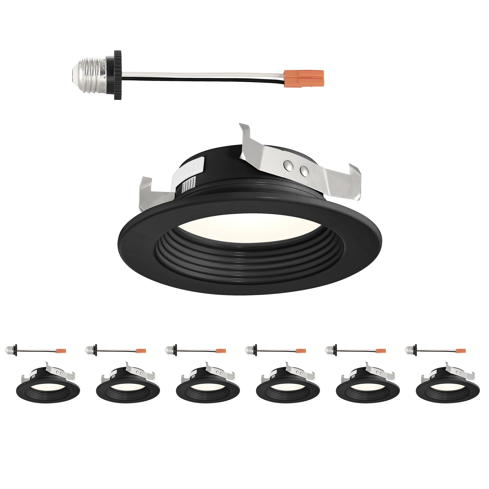 DESIGNERS FOUNTAIN 6 Pack 4 inch 12 Watt Selectable 5CCT Integrated LED Recessed Ceiling Light, 2700K/3000K/3500K/4000K/5000K, 1