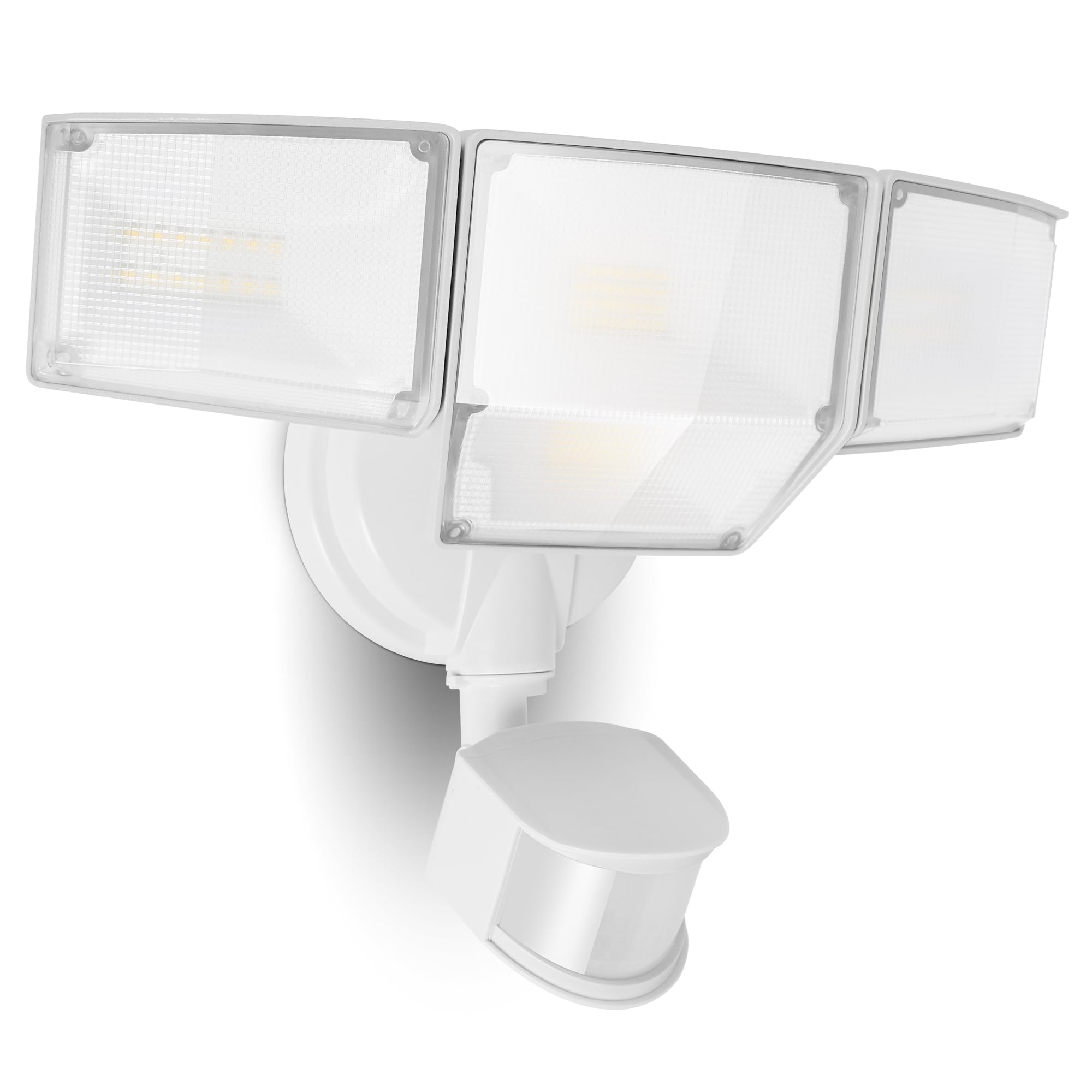 LUTEC 80W LED Security Light, 9000LM, Motion Sensor, 4 Head Flood Lights, IP65 Waterproof, White, Model 7632816053