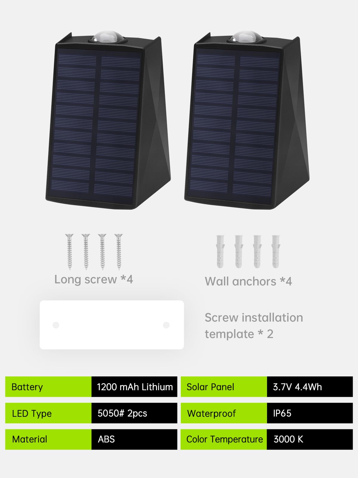 Mrzxy Solar Wall Lights Outdoor Waterproof Sconce Up Down Dusk To Dawn For Fence, Porch, Deck, Outside (Warm White, 2 Pack)