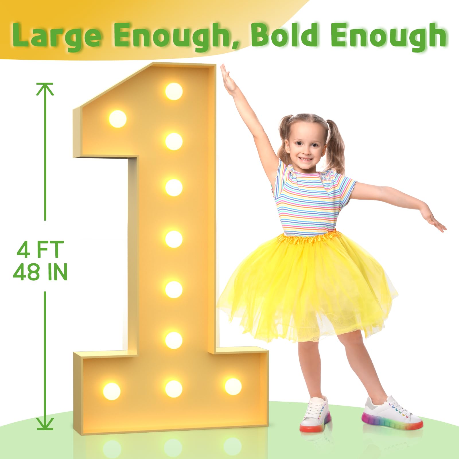 Marquee Numbers 4 Feet Tall Large Light Up Numbers 21St Birthday Decorations Girl Boy Big Yellow Light Outdoor Anniversary Decorations Balloon Arch Kit Party Backdrop 21