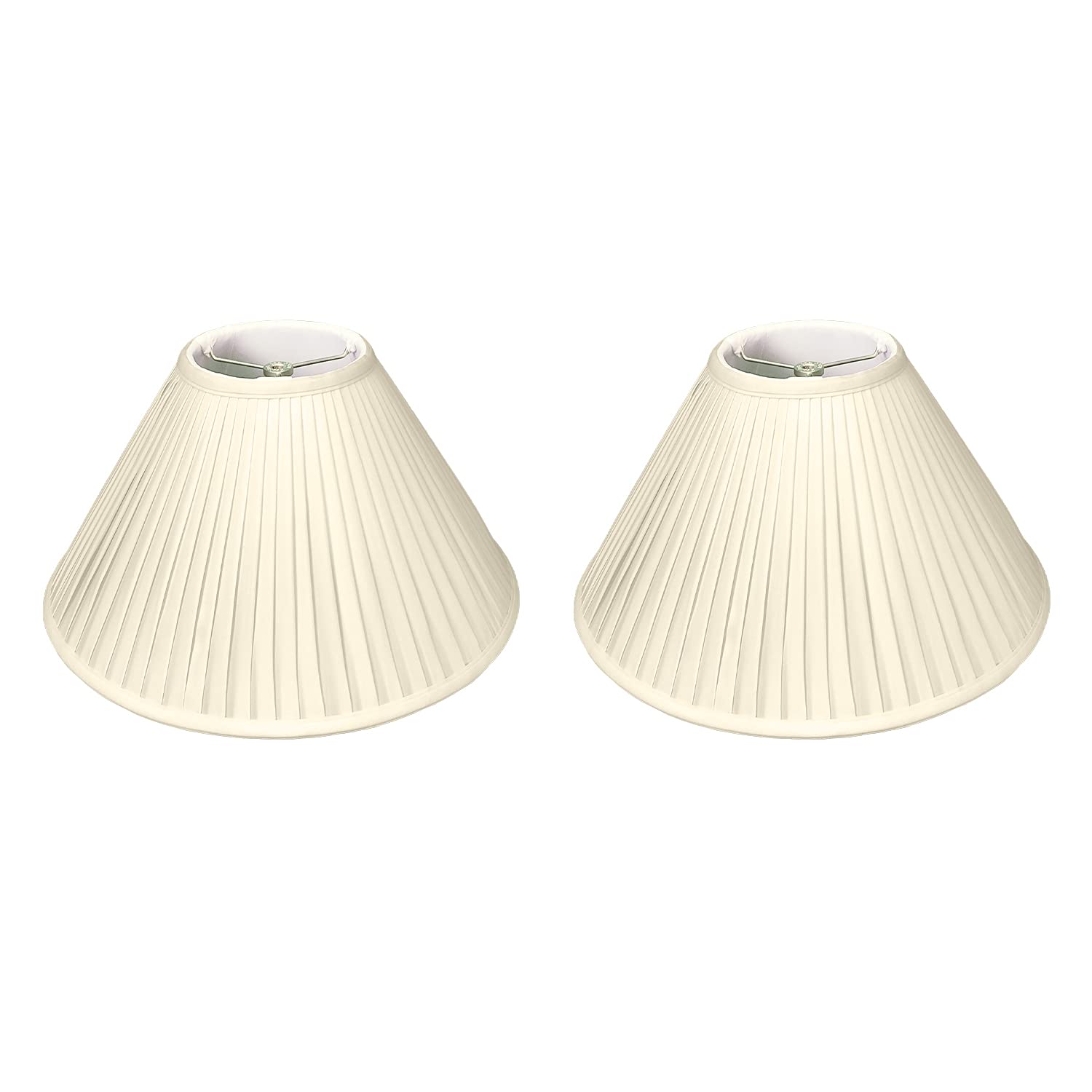Royal Designs, Inc. Coolie Empire Side Pleat Basic Lamp Shade, BS-727-20BG-2, Beige, 7 x 20 x 12.5, Set of 2