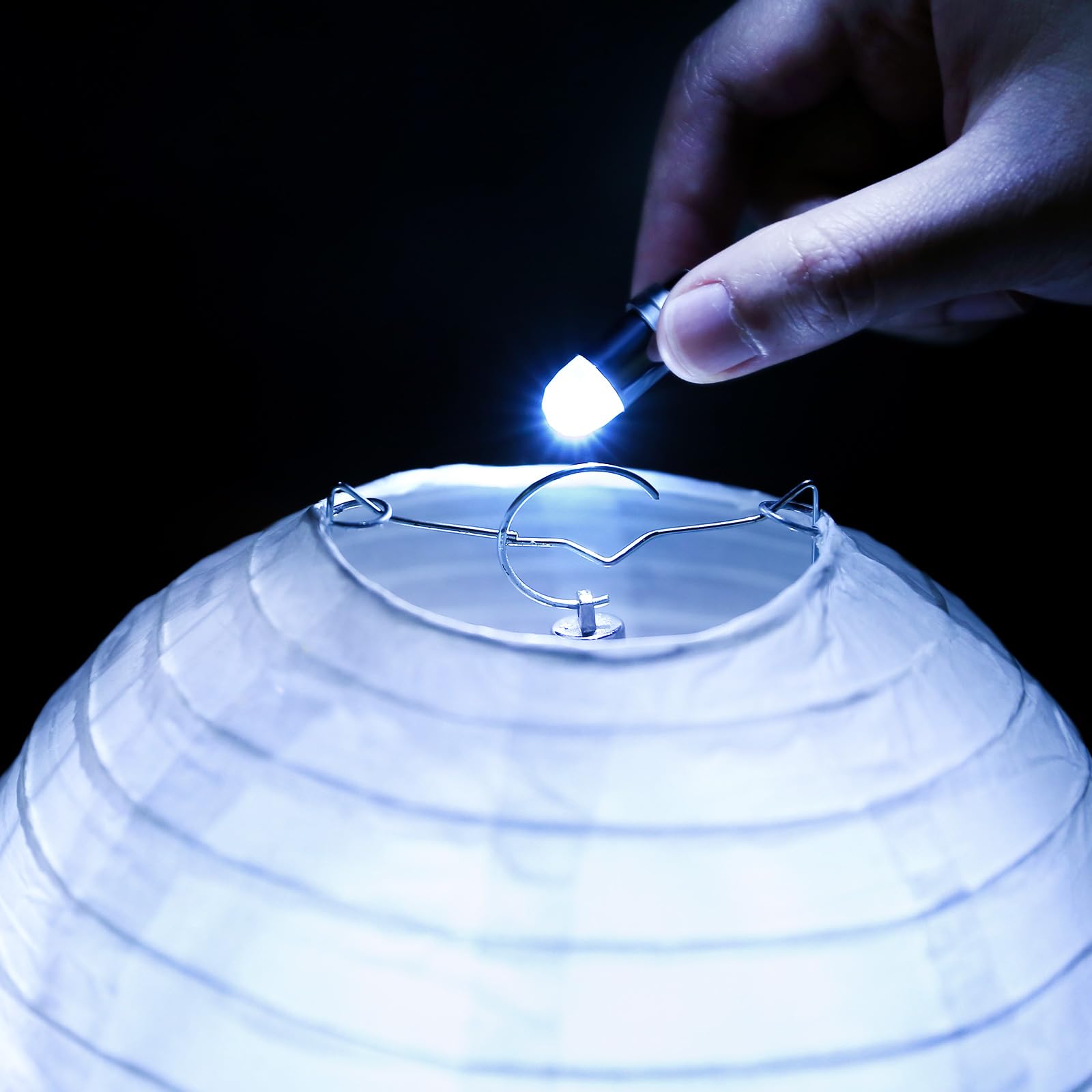 LIHAO LED Party Lights Bulbs - 24x Waterproof White Battery Operated for Lanterns & Balloons, Model AMZ-GB-0153
