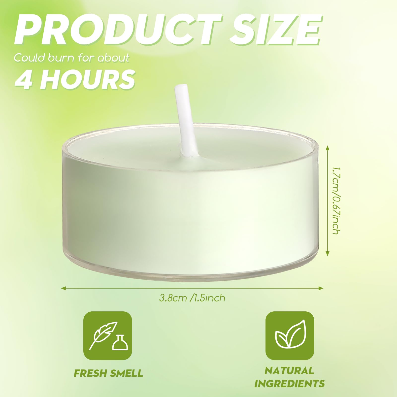 Conelist 24 Pack Colored Scented Tealight Candles Bulk Spring Small Fragrance Tea Lights in Clear Cups Colored Warmer Candles Ar