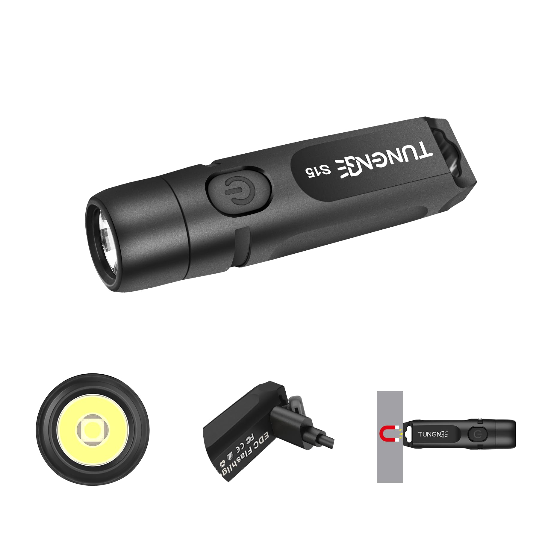 TUNENGE S15 Keychain Flashlight- Super Bright 650 High Lumens,UCB C Rechargeable EDC Pocket Flashlight,Mini Flashlight-Light wit