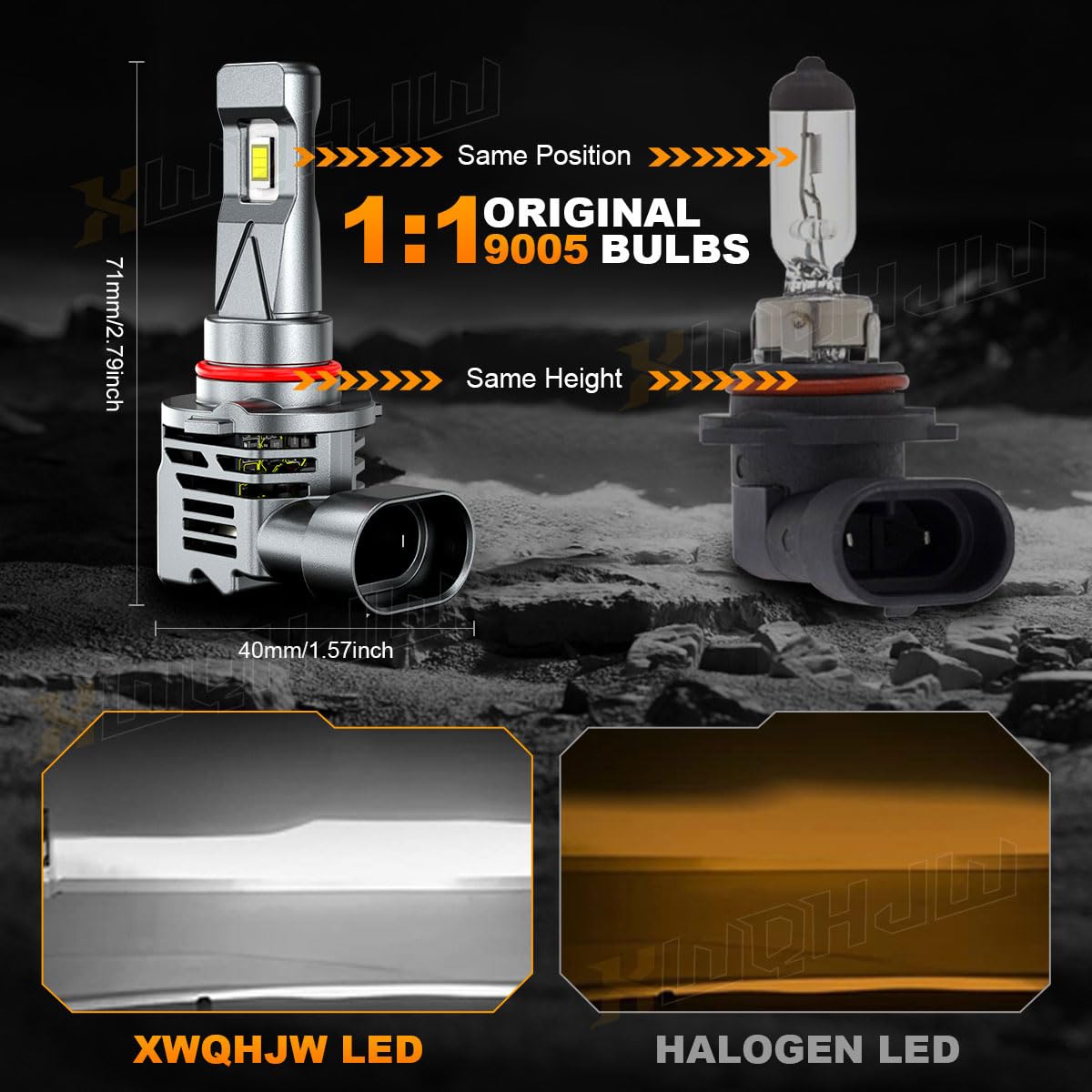 XWQHJW Fog Light Bulbs Compatible with 2003-2006 Chevy Silverado, 9005 High Beam, 9006 Low Beam, 6000K Bright White, Pack of