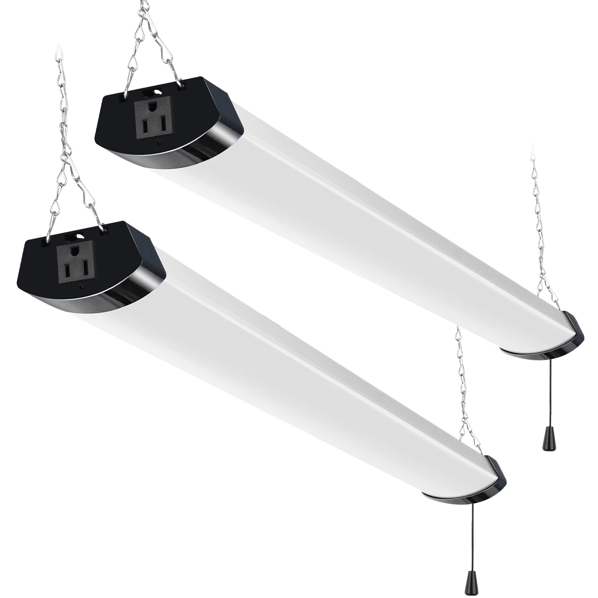 hykolity LED Shop Light 4FT 70W 8000lm 5000K Black Metal Linkable 2 Pack Model HBSP-YHZS-B5000