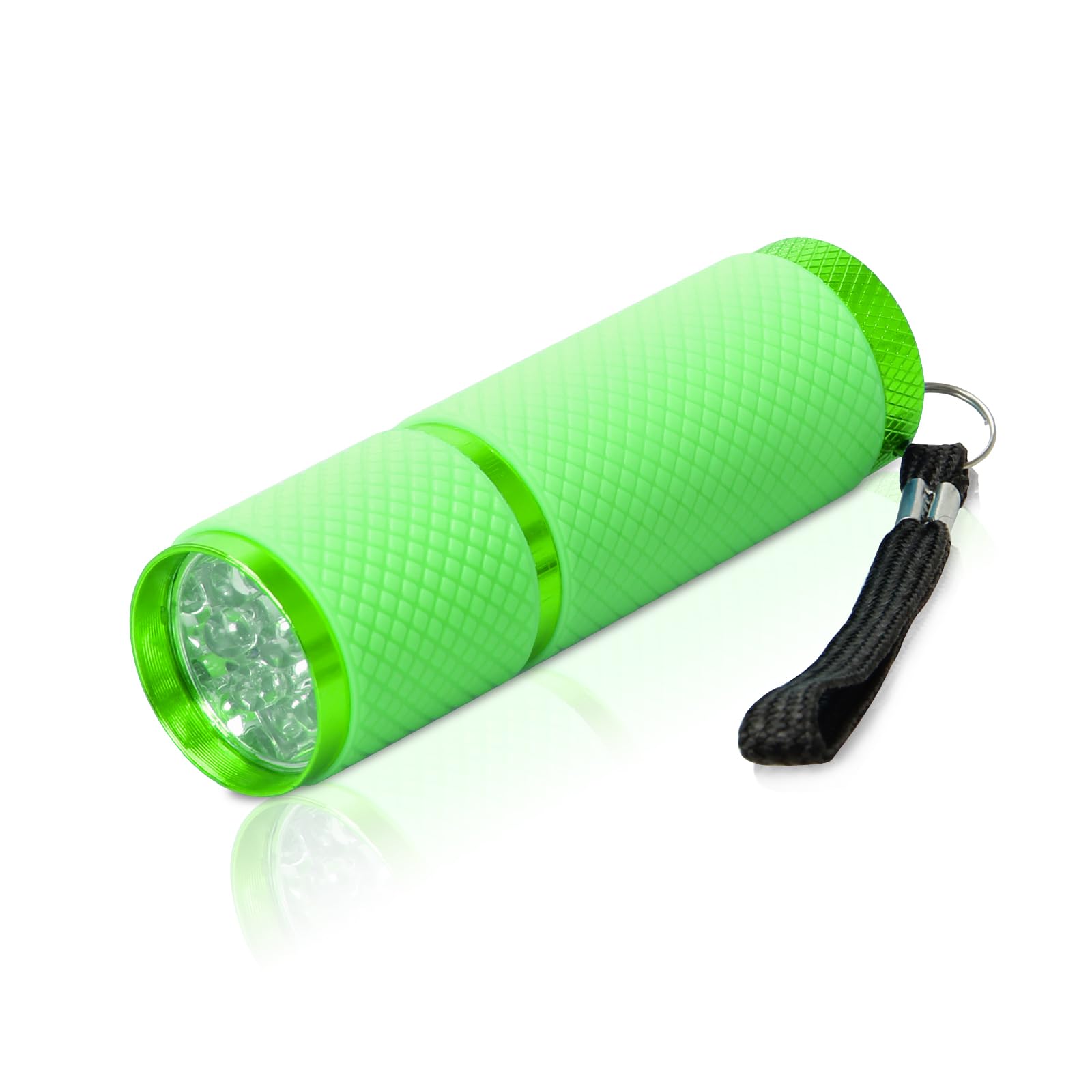AHIER 9 LED Glow in Dark Flashlights, Rubber Coated Small Flashlights with Straps, Portable Handy Lights for Camping, Hiking, In