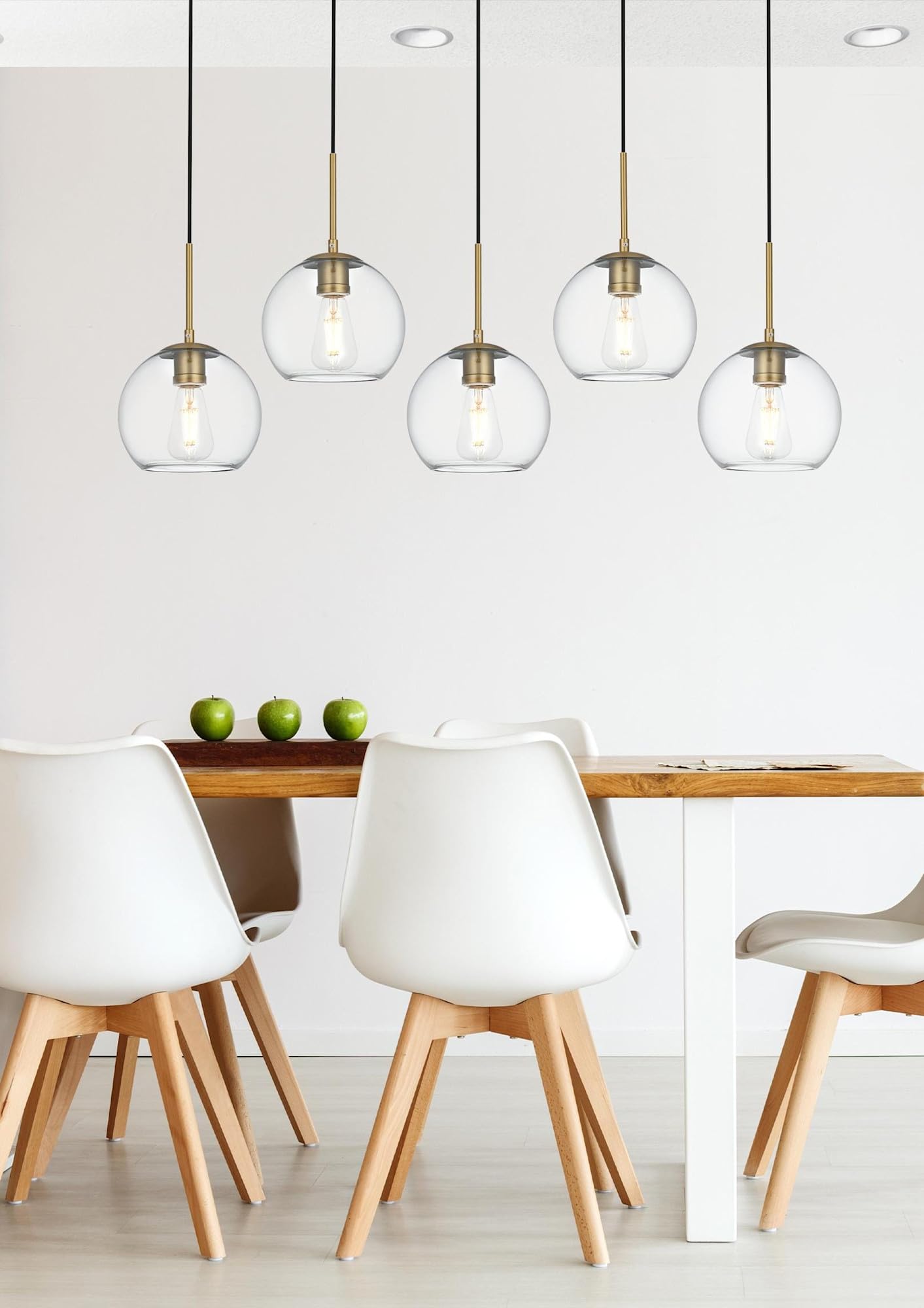 Living District Baxter 5-Light Pendant, Chrome Metal & Glass, LD2228C