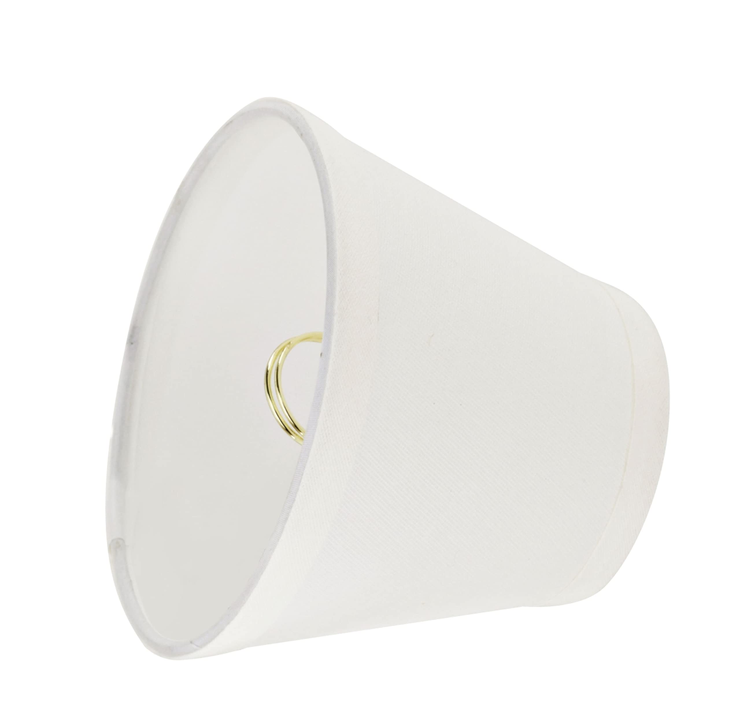 Aspen Creative 32059-2A Small Hardback Empire Shape Chandelier Clip-On Lamp Shade Set (2 Pack), Transitional Design In Off White, 5&quot; Bottom Width (3&quot; X 5&quot; X 4&quot;)