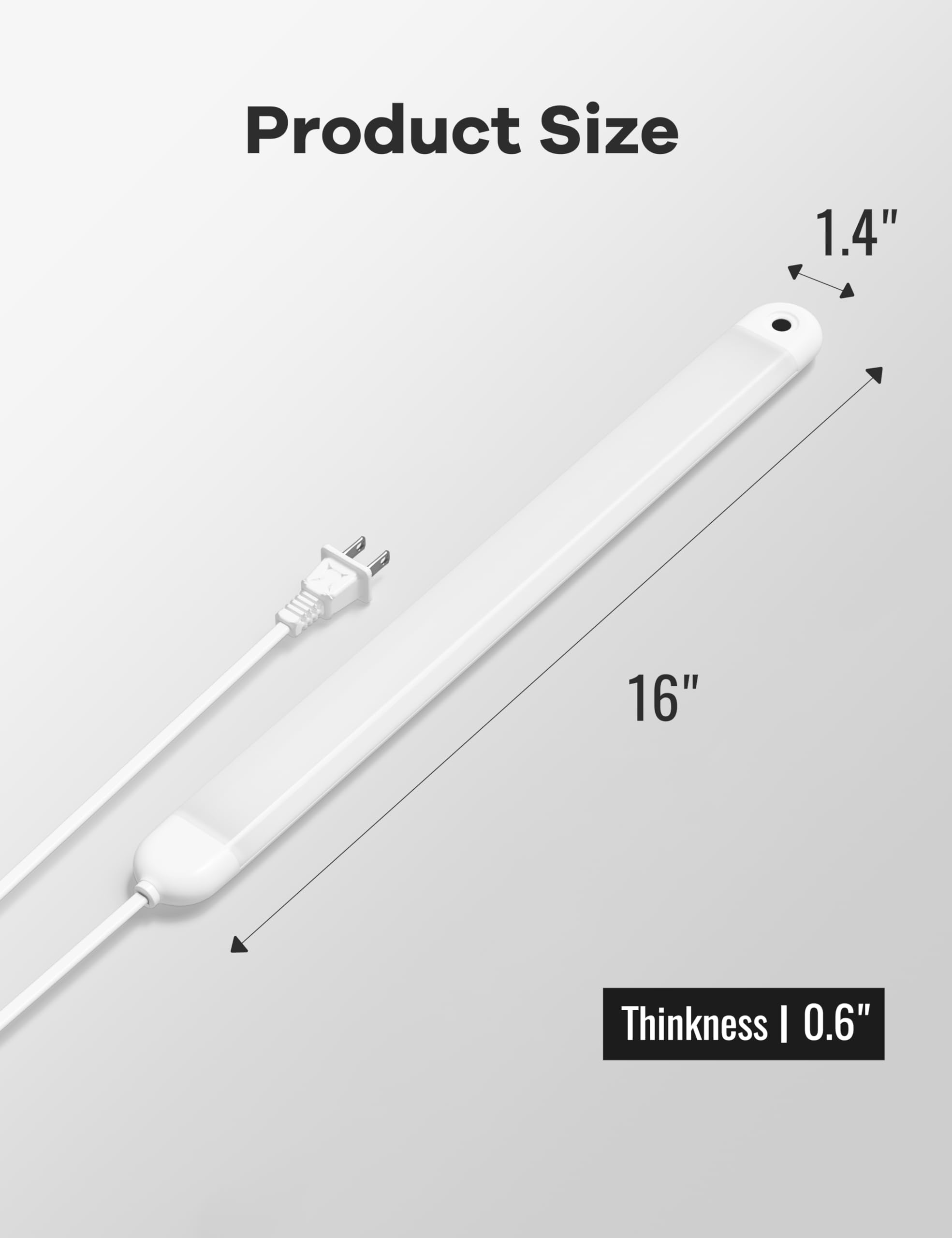 2 Pack Hand Wave Under Cabinet Lights, 16 Inch Plug In Dimmable Kitchen Counter Light Brightness Adjustable Over Sink Lighting, Super Bright Led Lights Motion Sensor Above Stove Lites Under Shelf Lamp