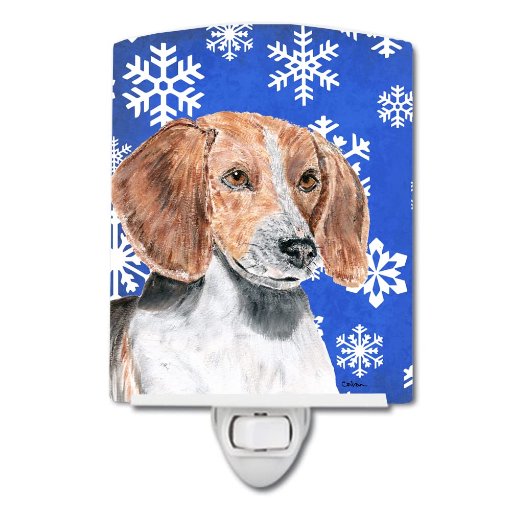 Carolines Treasures Ceramic Night Light, English Foxhound Design, UL-Certified, 6x4x3in, Multicolor, Model SC9607CNL