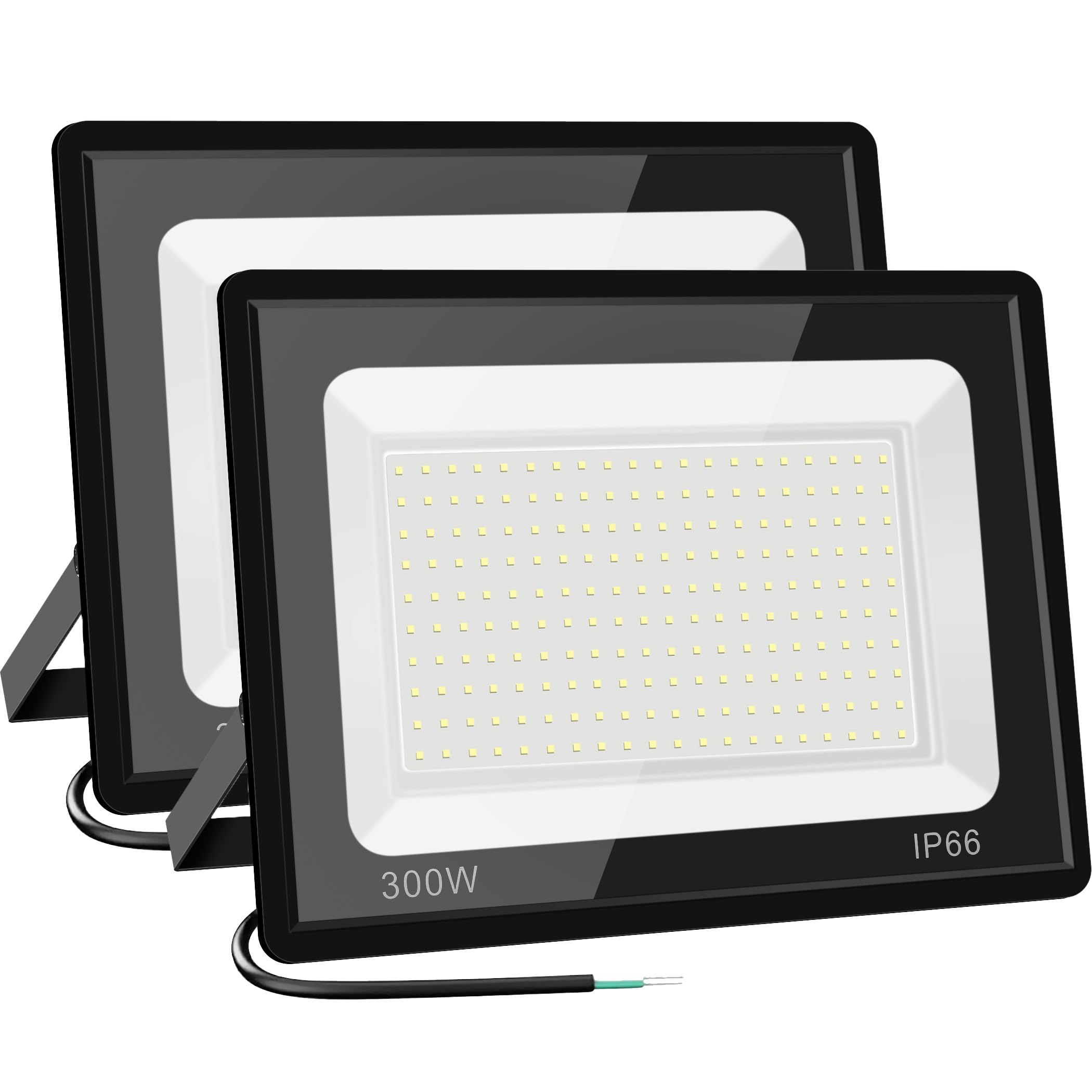 Gopretty 300W Led Flood Light Bulbs 2 Pack, Outdoor Waterproof Ip66, 6000K Daylight White, 36000Lm Exteriores Security Floodlights For Garden, Garage, Stadium